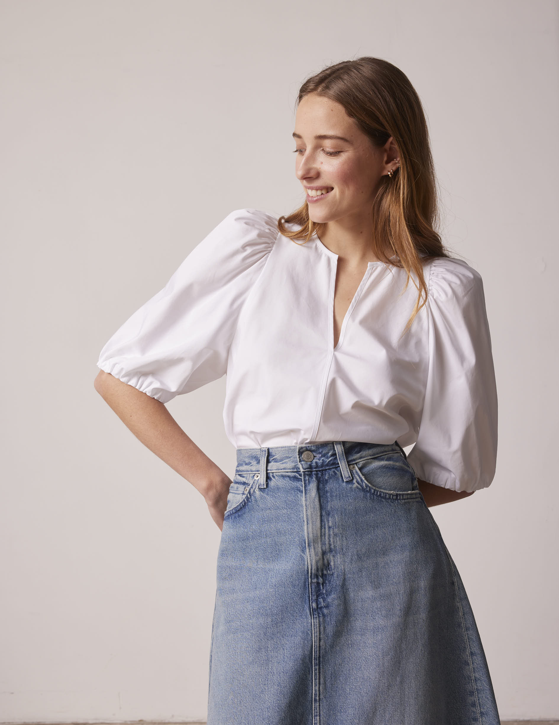 Blouse Juliette manches courtes blanche