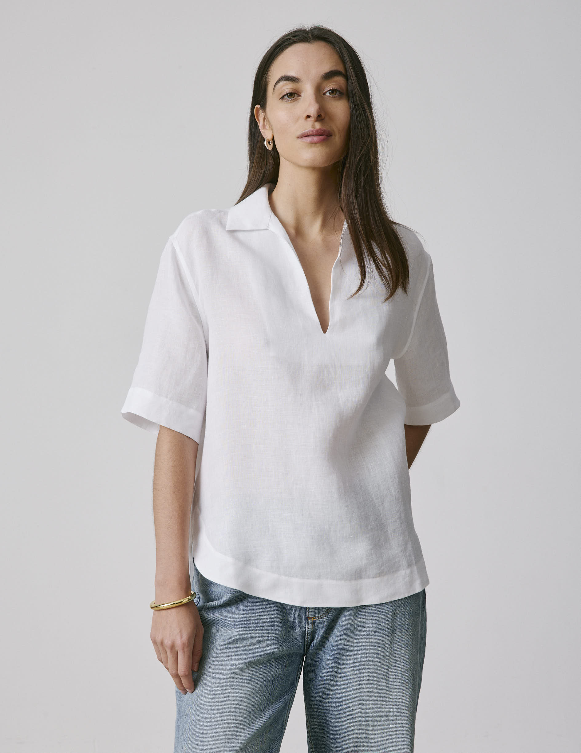 Blouse Nadia en lin blanc
