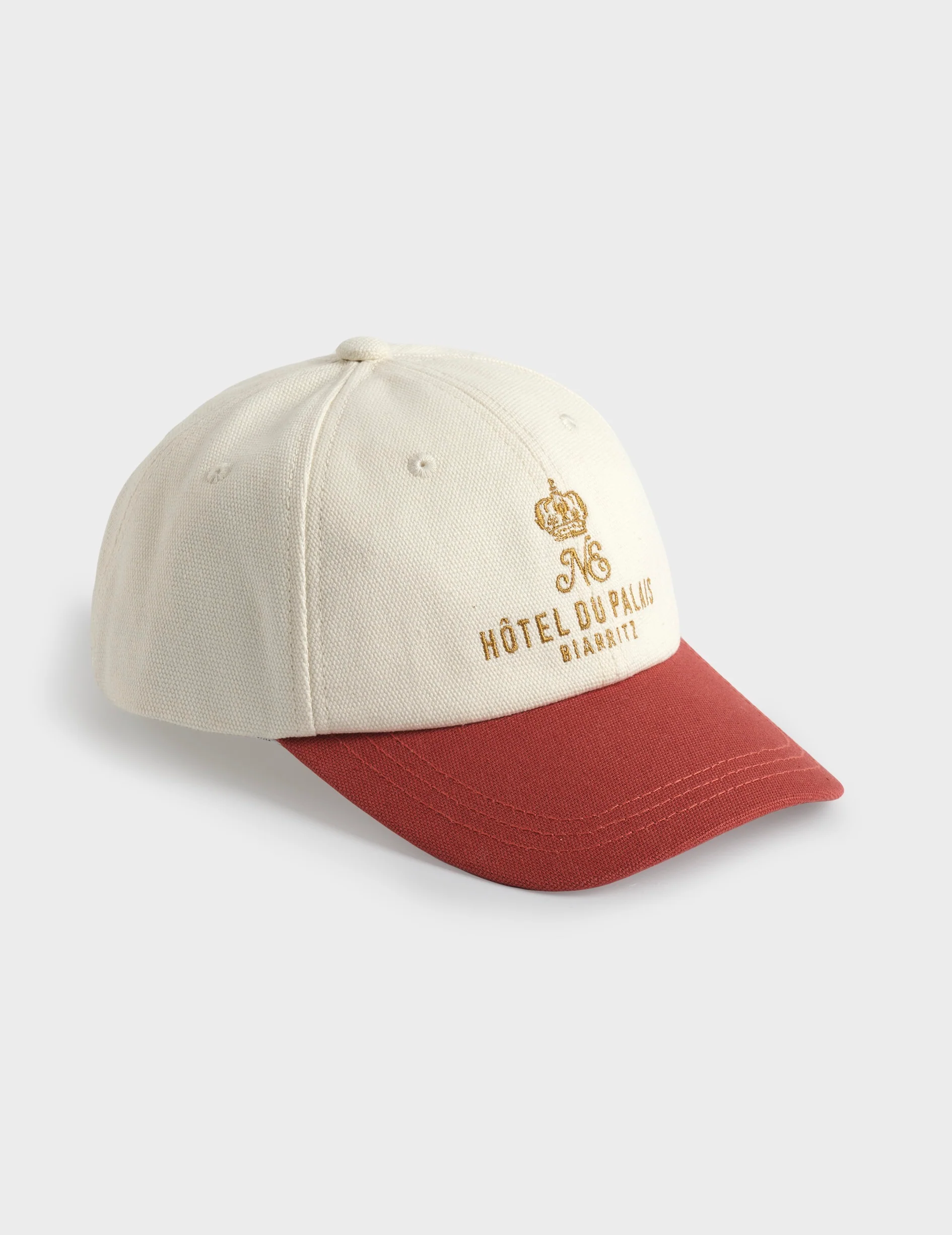 Casquette en canvas de coton écru et brique - Image 2
