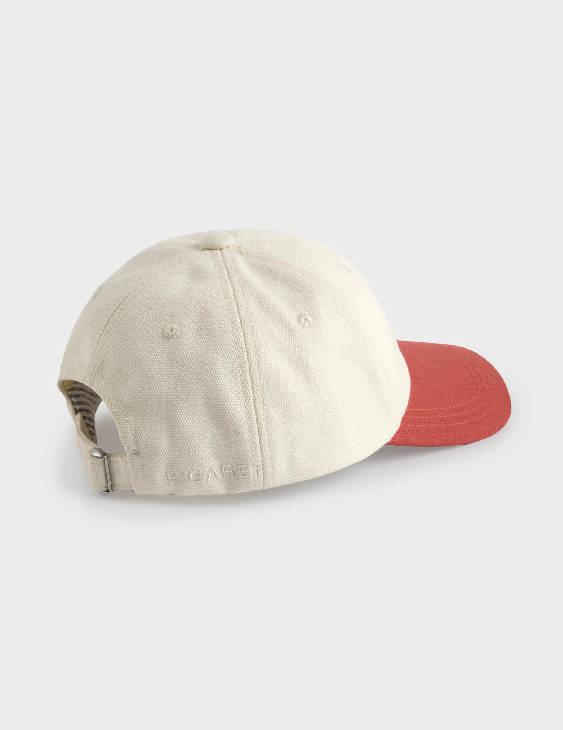 Casquette en canvas de coton écru et brique - Image 3