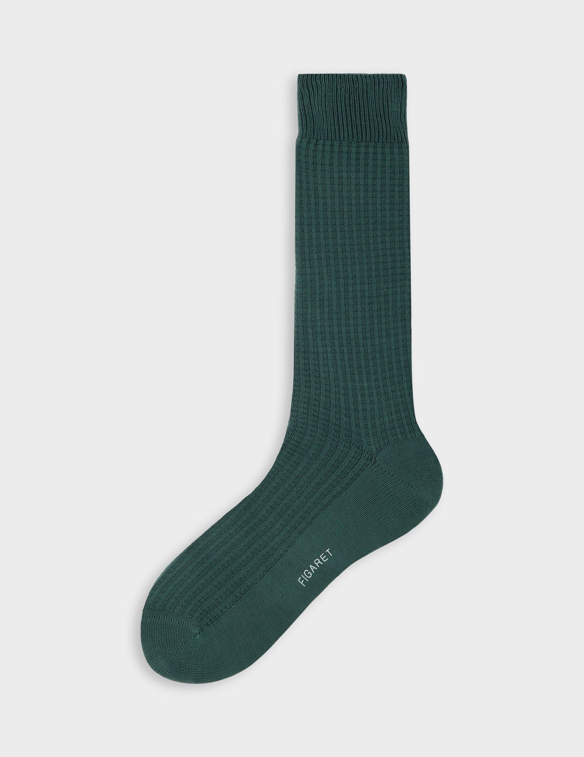 Chaussettes en coton nid d'abeille verte