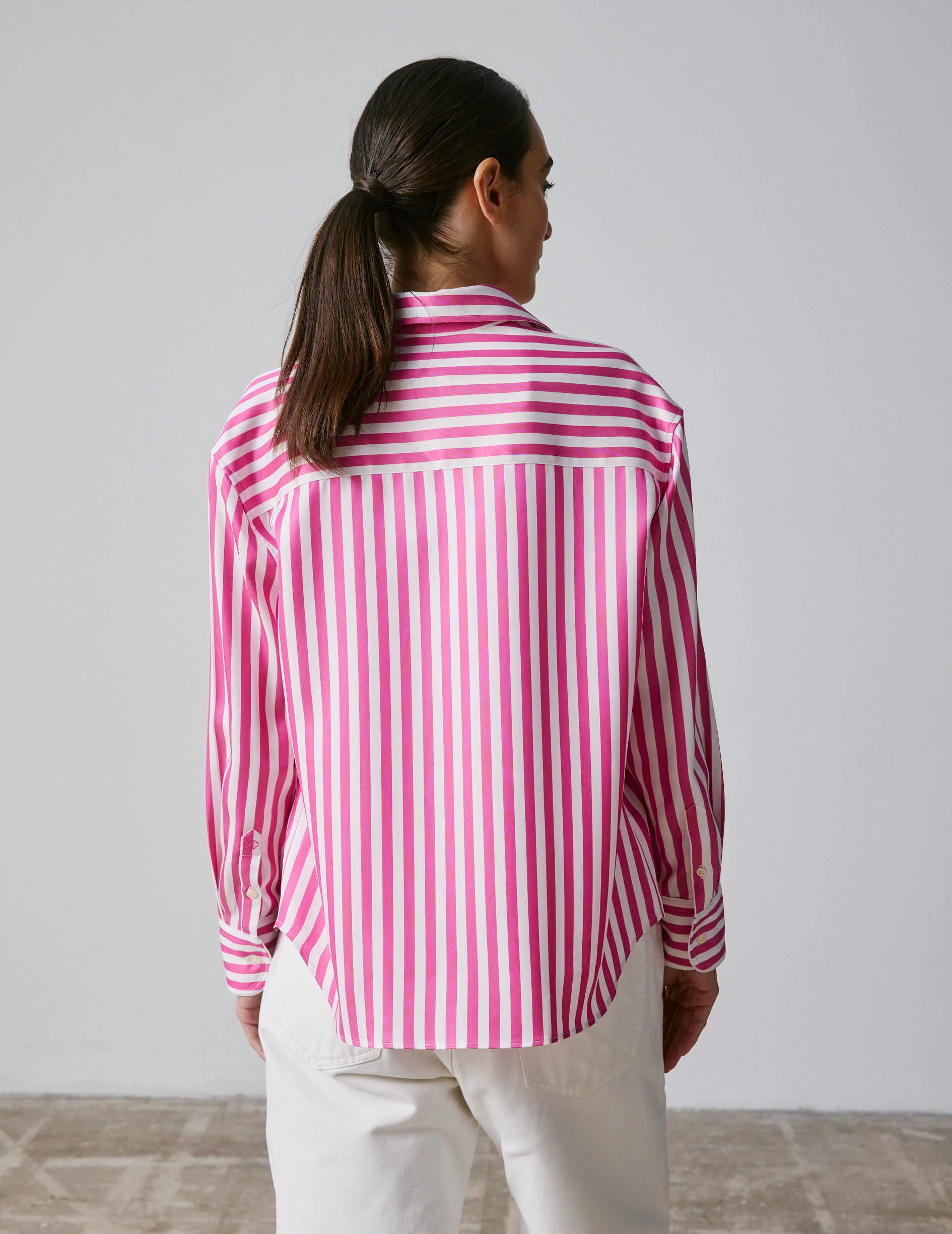 Chemise Ambre rayée fuchsia - Image 2