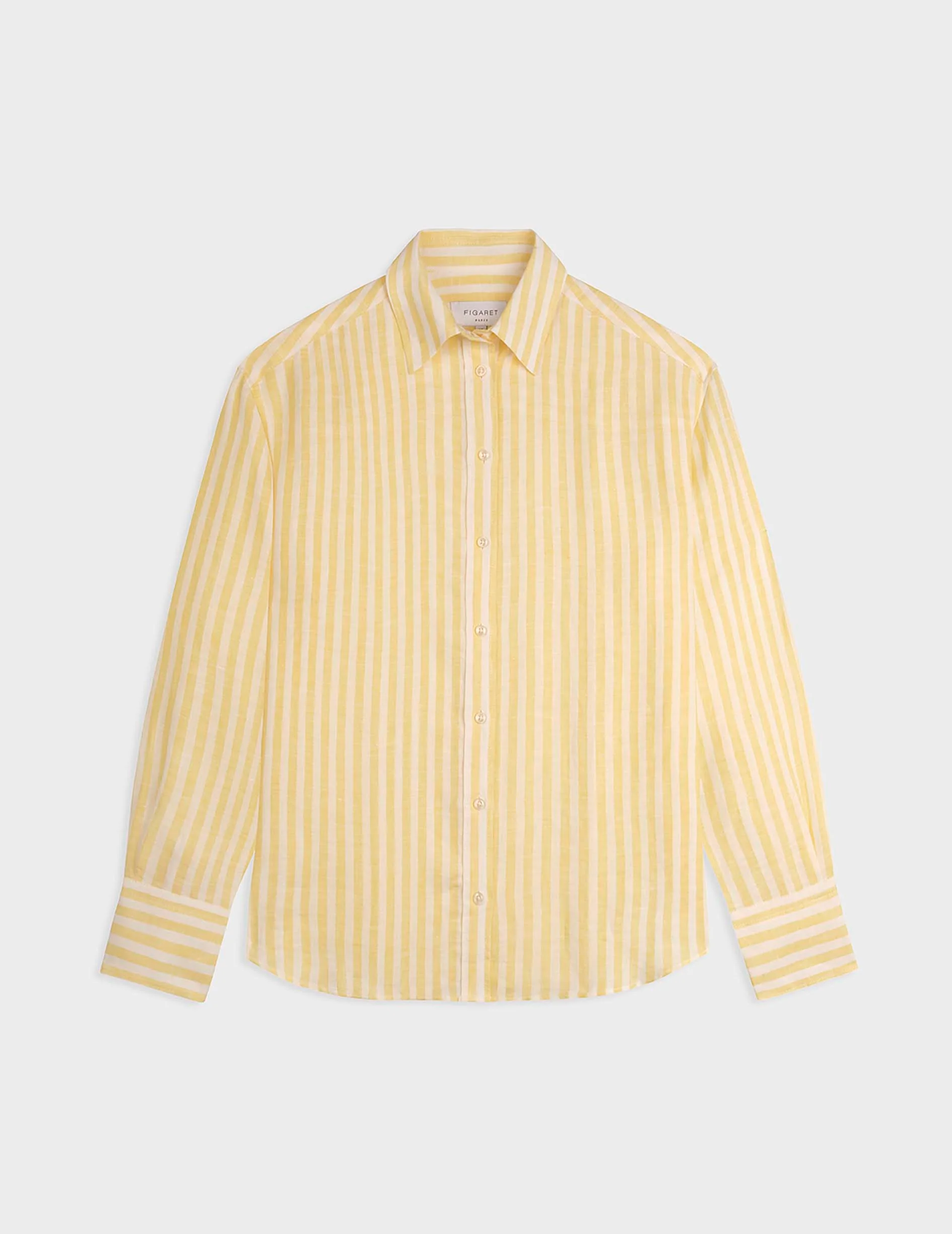 Chemise Ambre en lin rayée jaune - Image 3