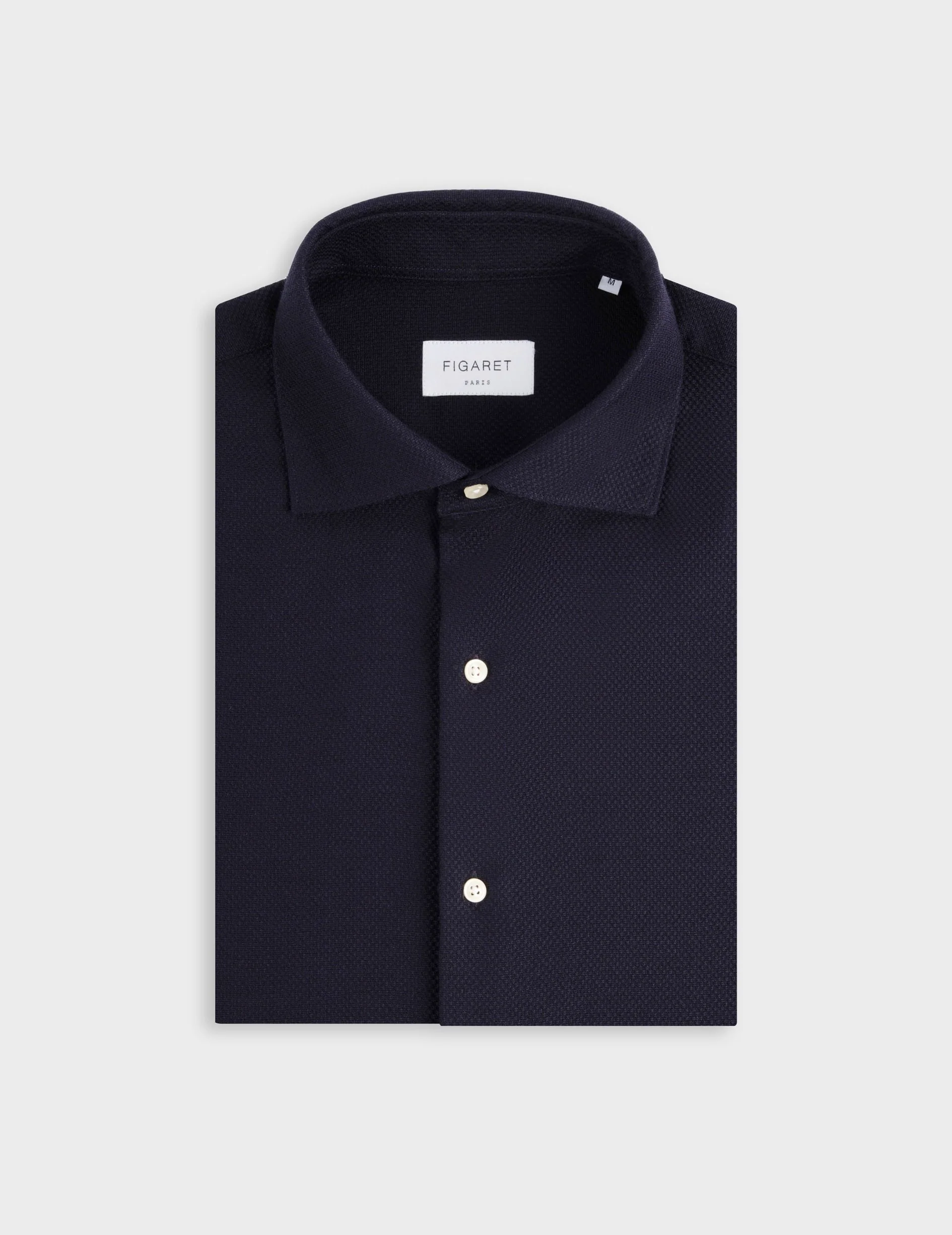 Chemise Aristote en laine vierge bleu marine - Image 4