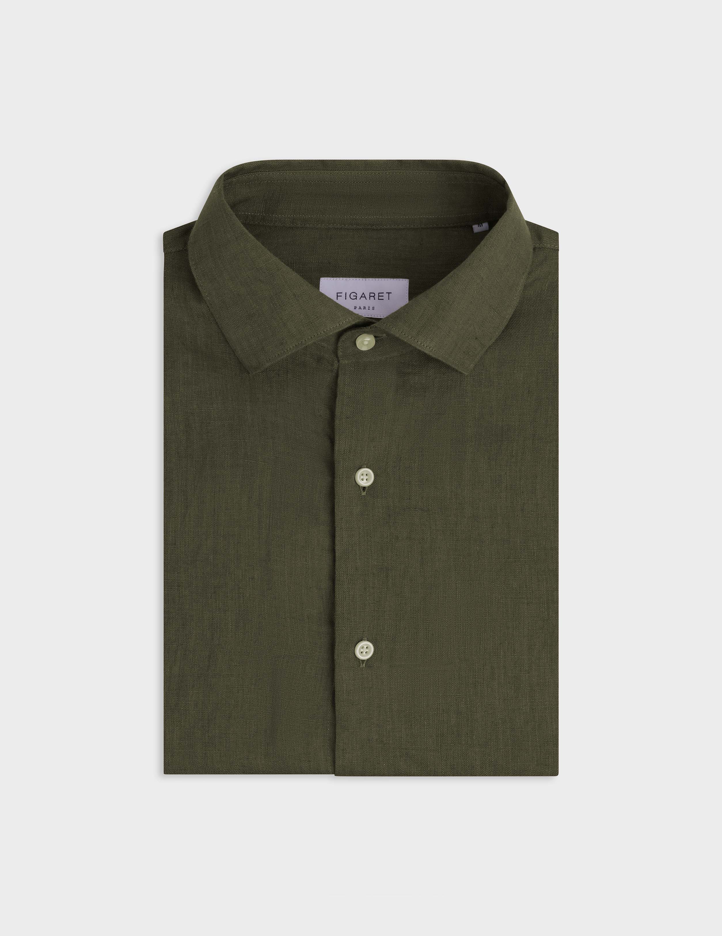 Chemise Aristote en lin kaki - Image 3