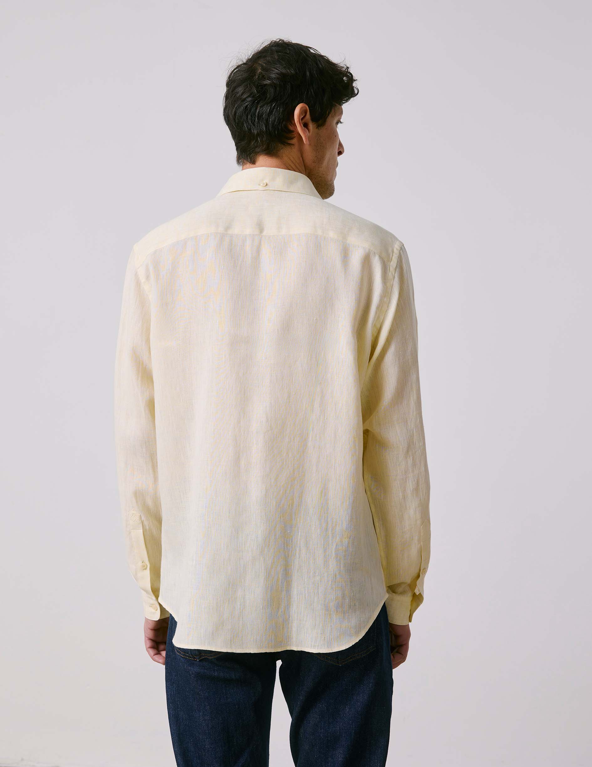 Chemise Aristote en lin jaune - Image 2