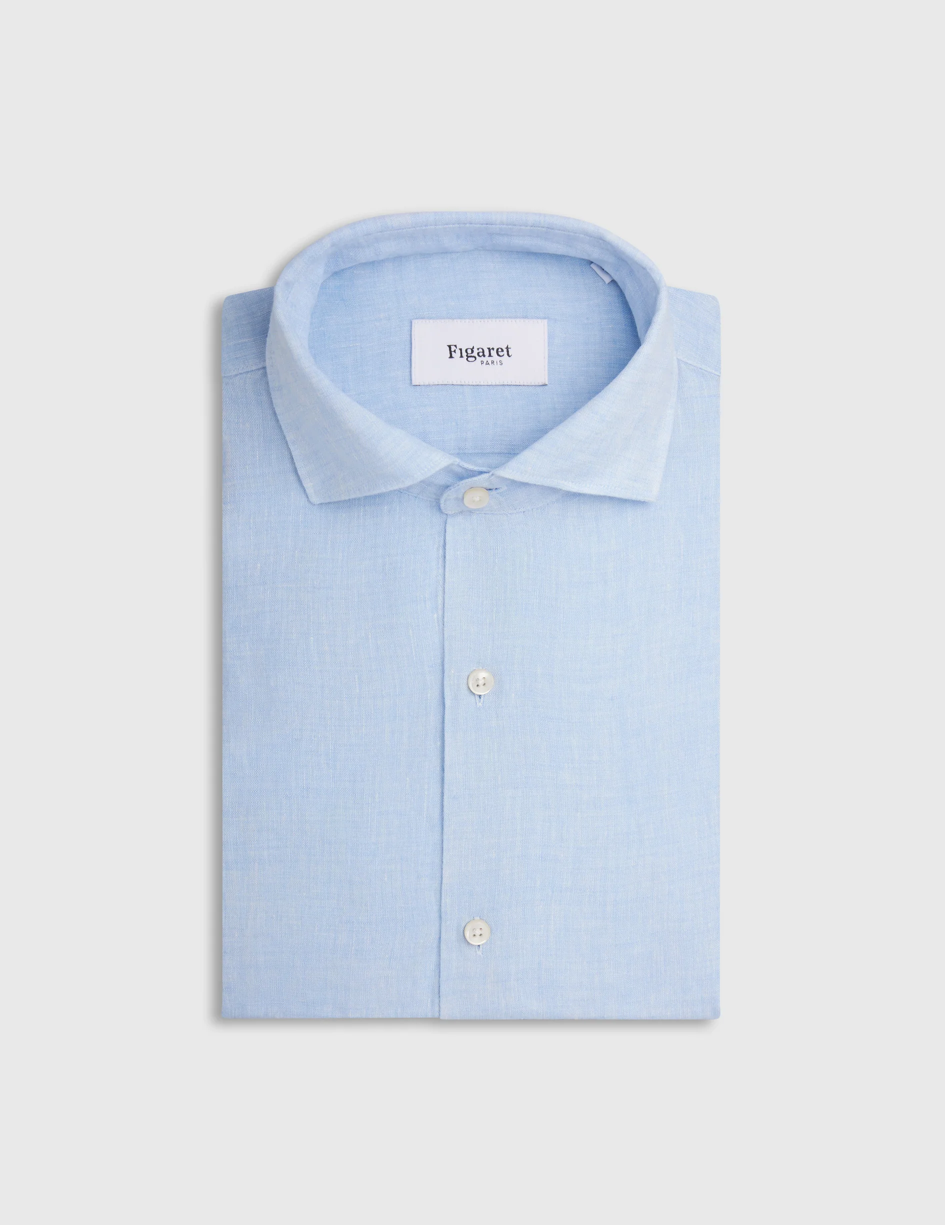 Chemise Aristote en lin bleu clair - Image 3