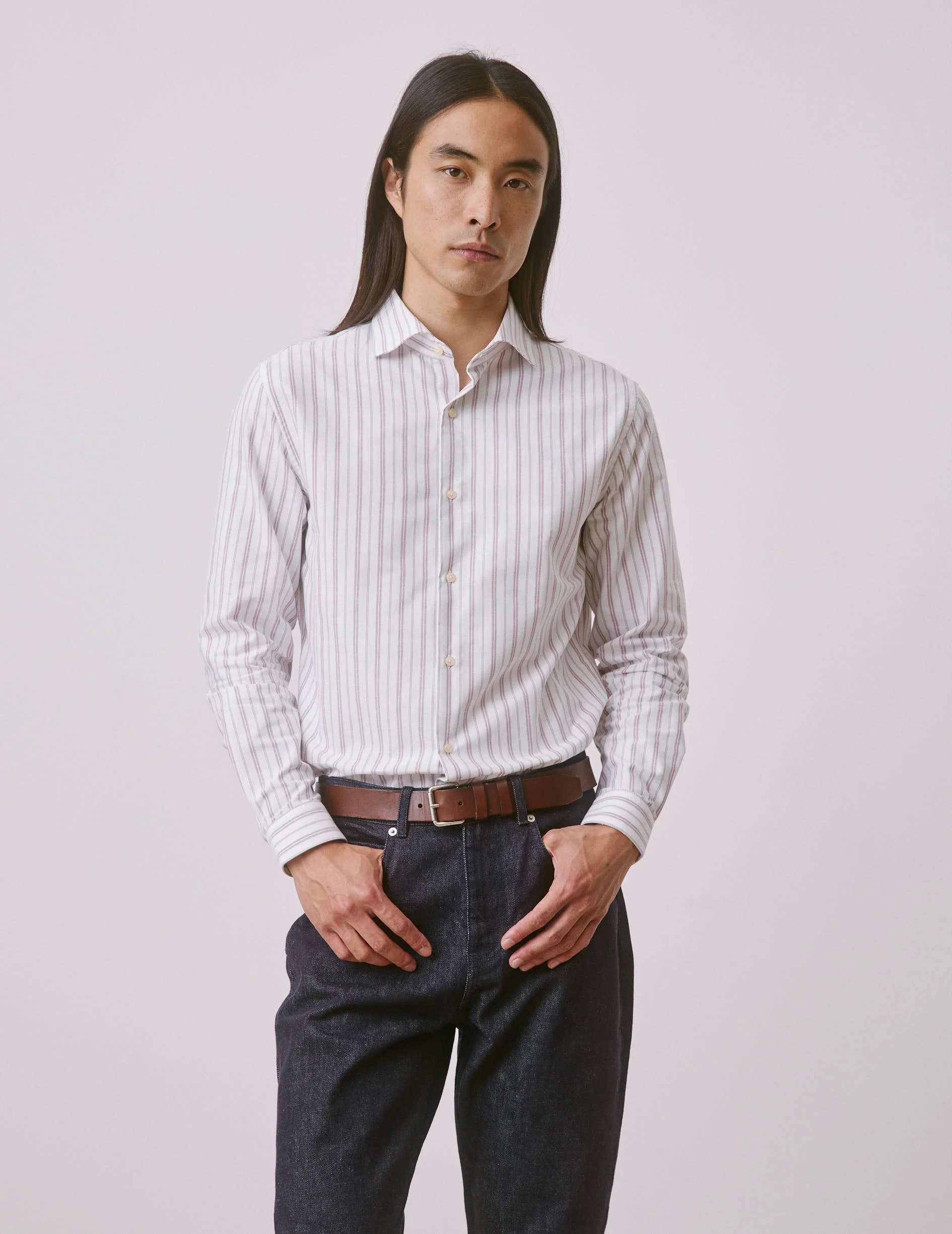Chemise Aristote rayée rouge
