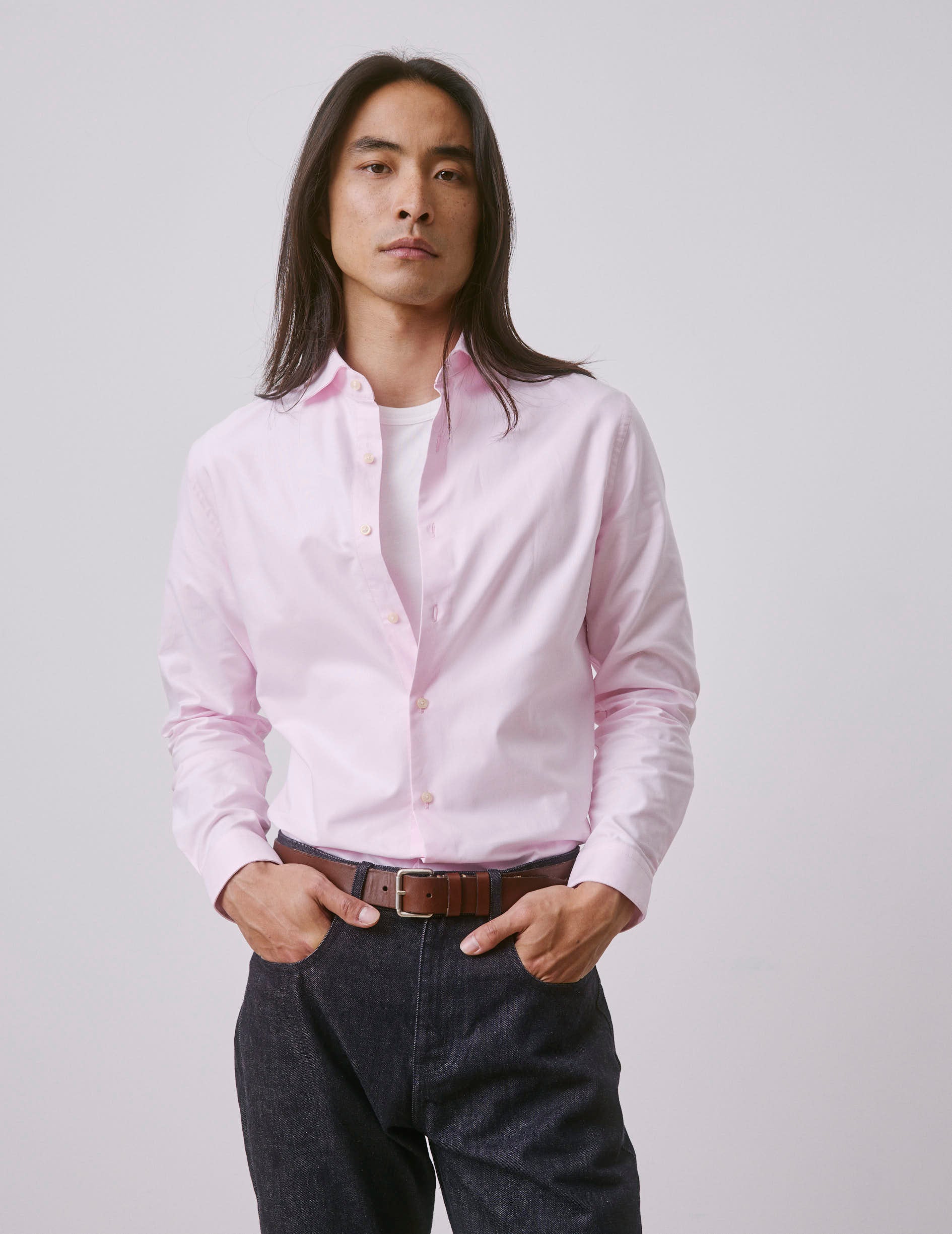 Chemise Aristote rose clair - Image 3