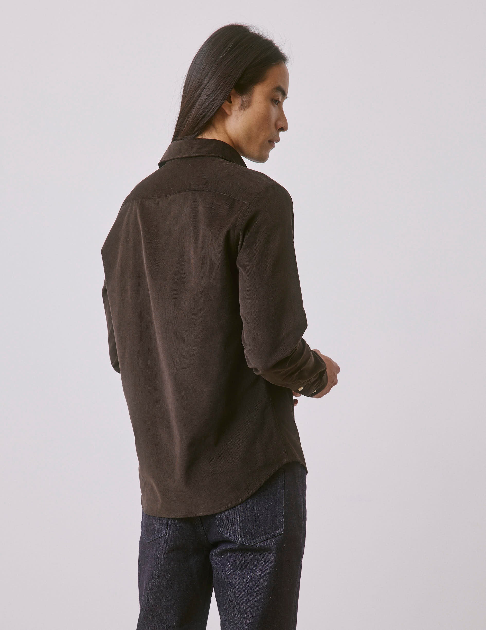 Chemise Auguste en velours marron - Image 2