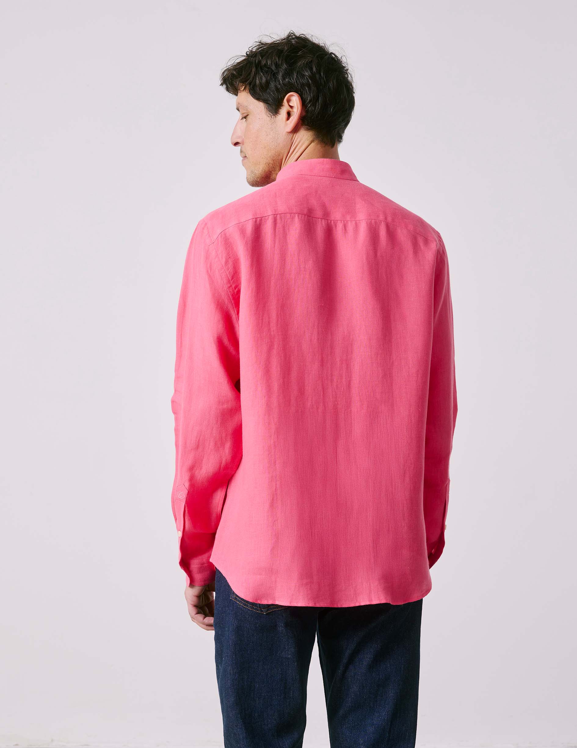 Chemise Carl en lin rose - Image 3