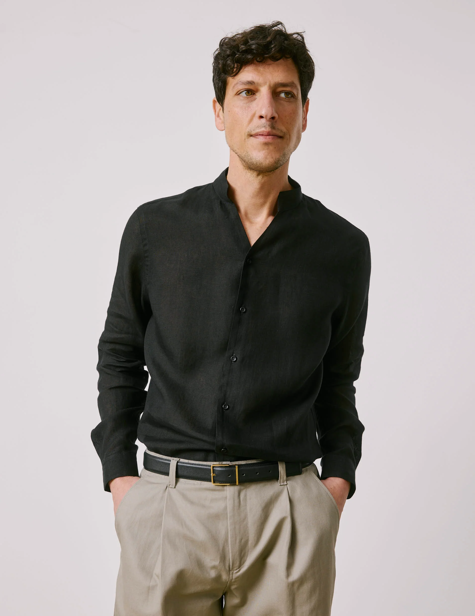 Chemise Carl en lin noir