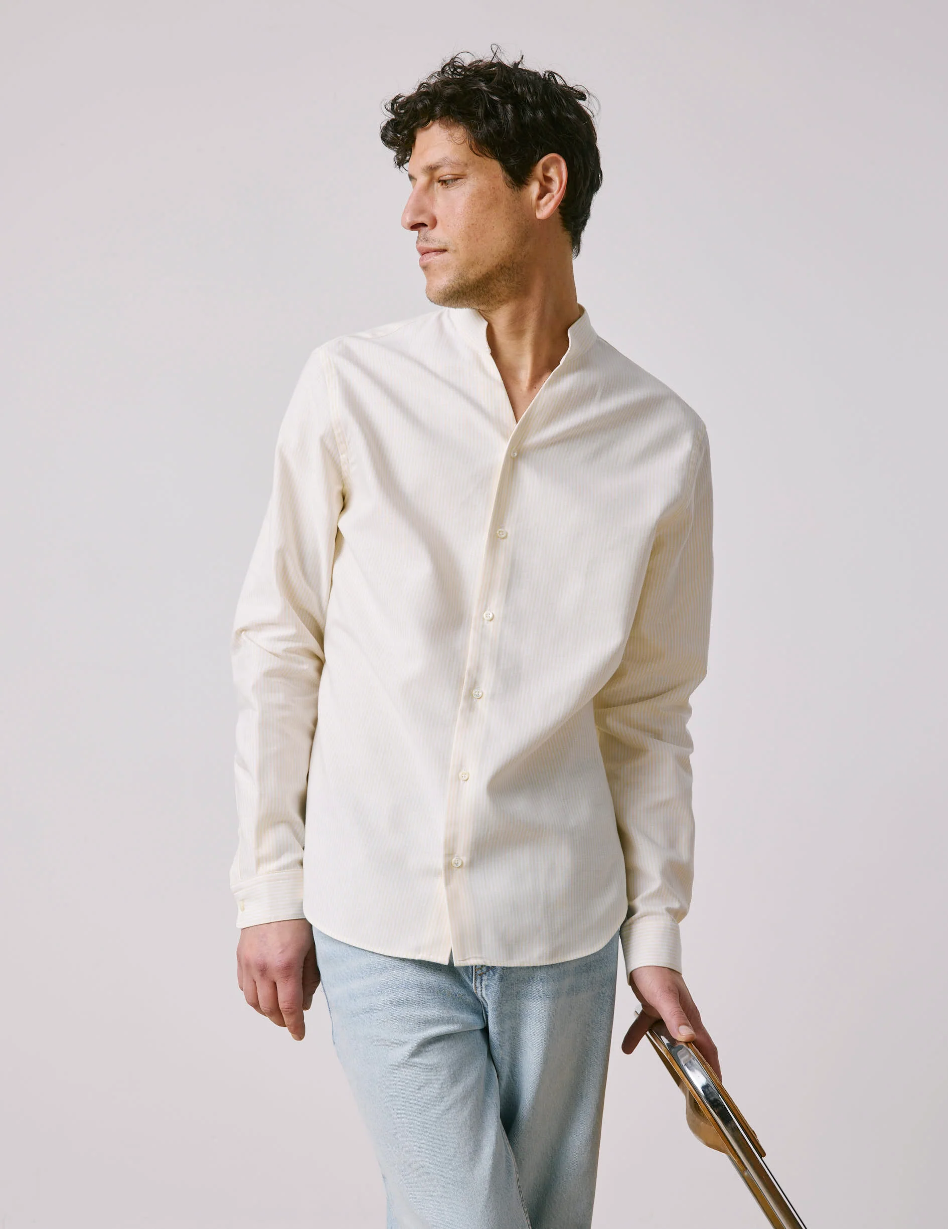 Chemise Carl rayée jaune - Image 3
