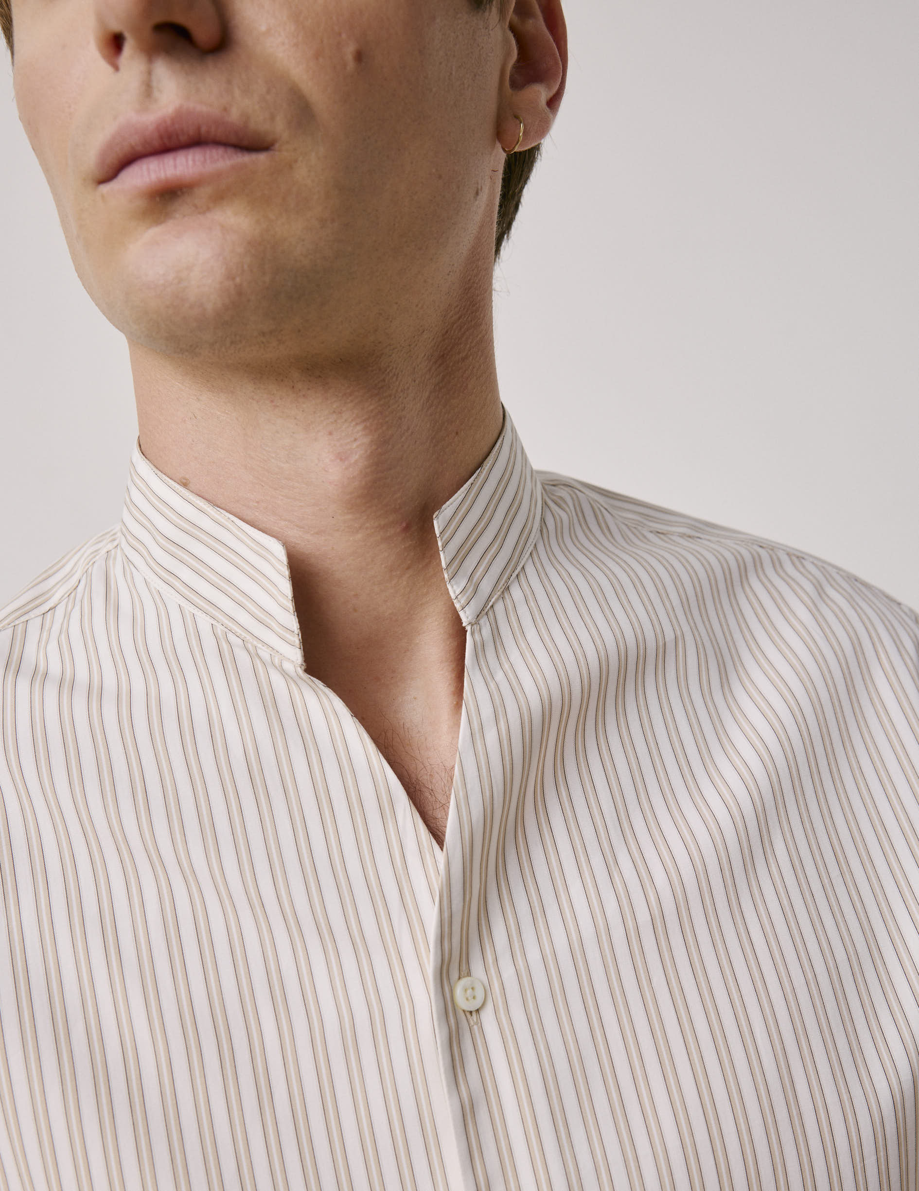 Chemise Carl rayée beige - Image 5
