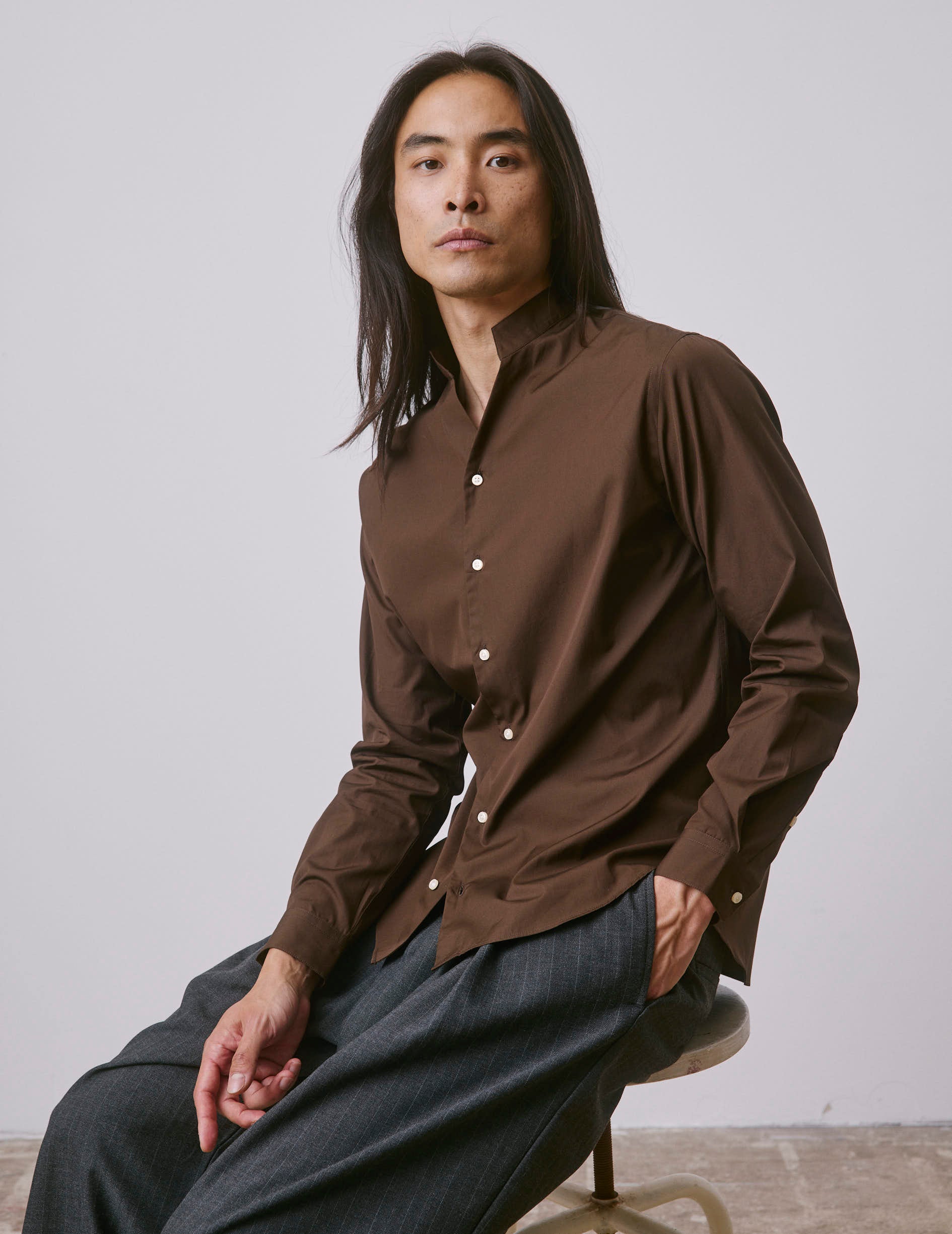 Chemise Carl marron