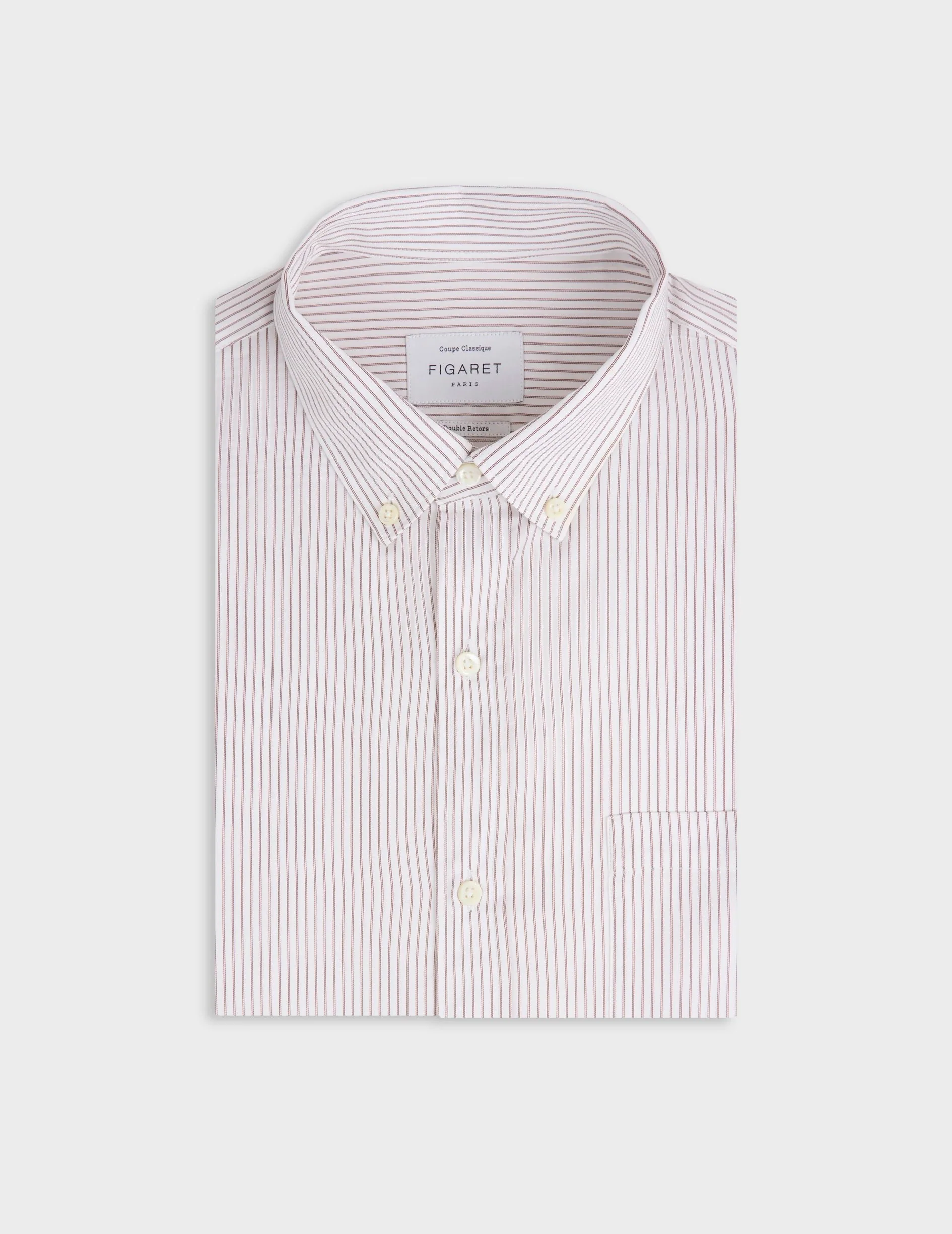 Chemise classique rayée marron - Image 2