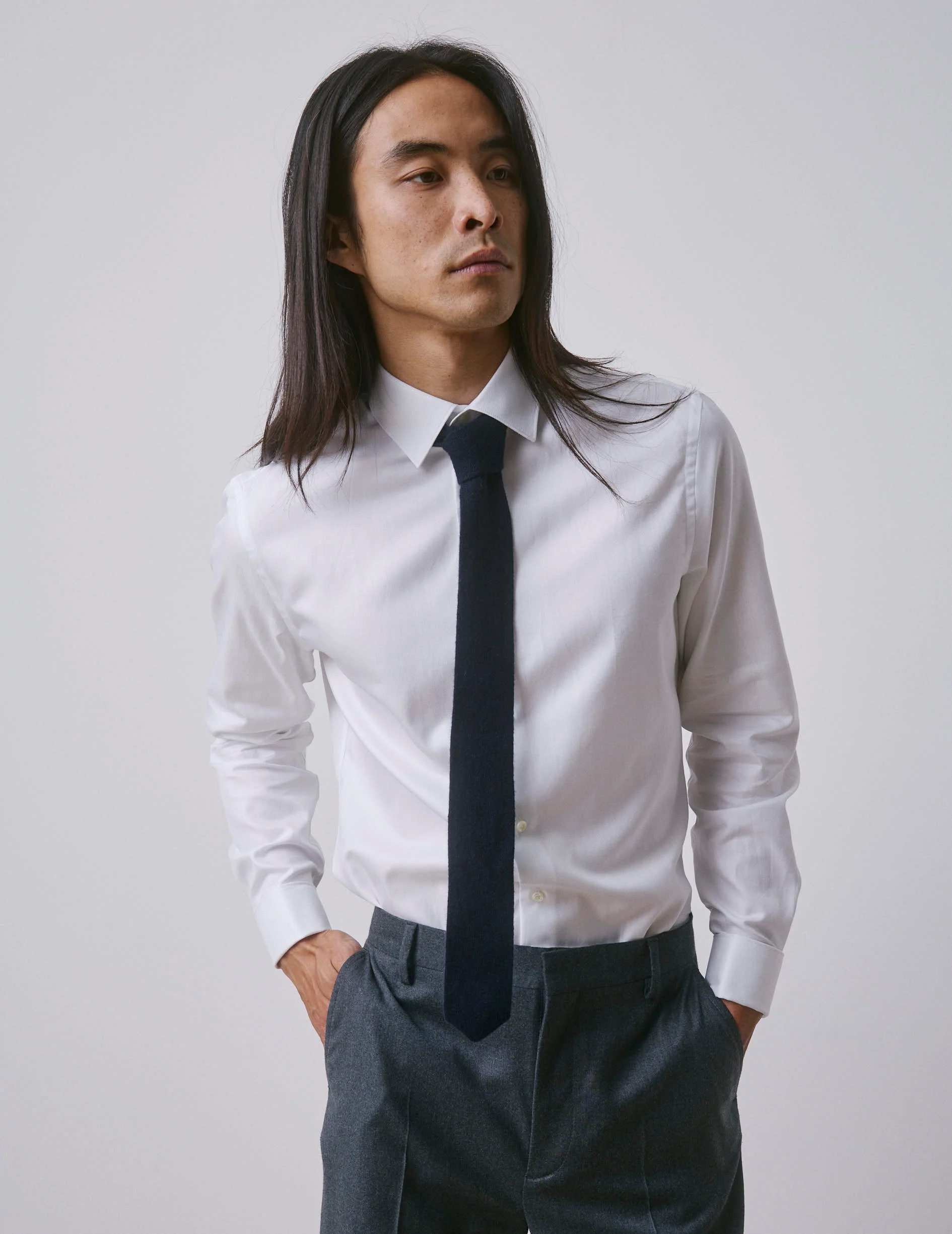 Chemise semi-ajustée Prestige blanche - Image 3