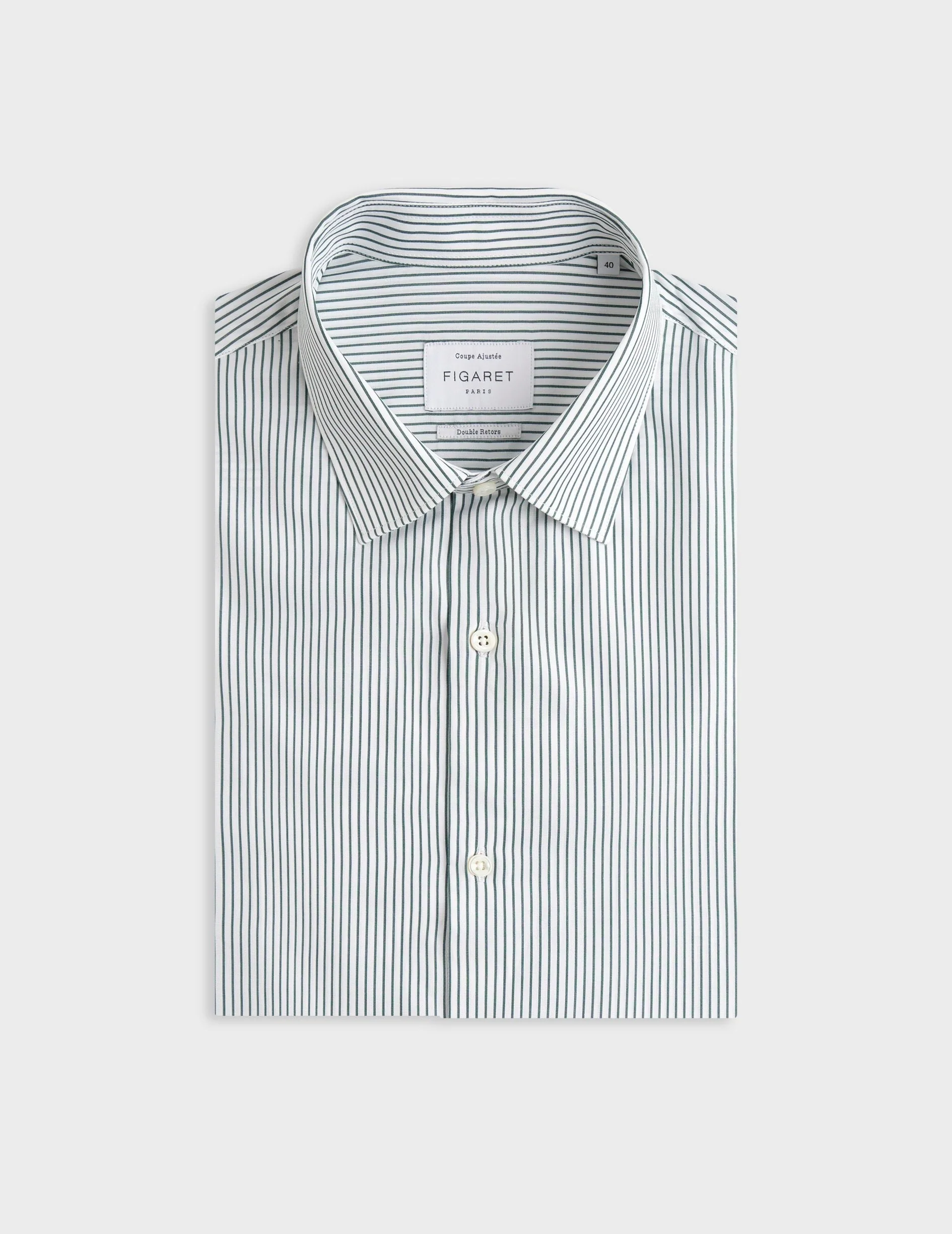Chemise ajustée rayée verte