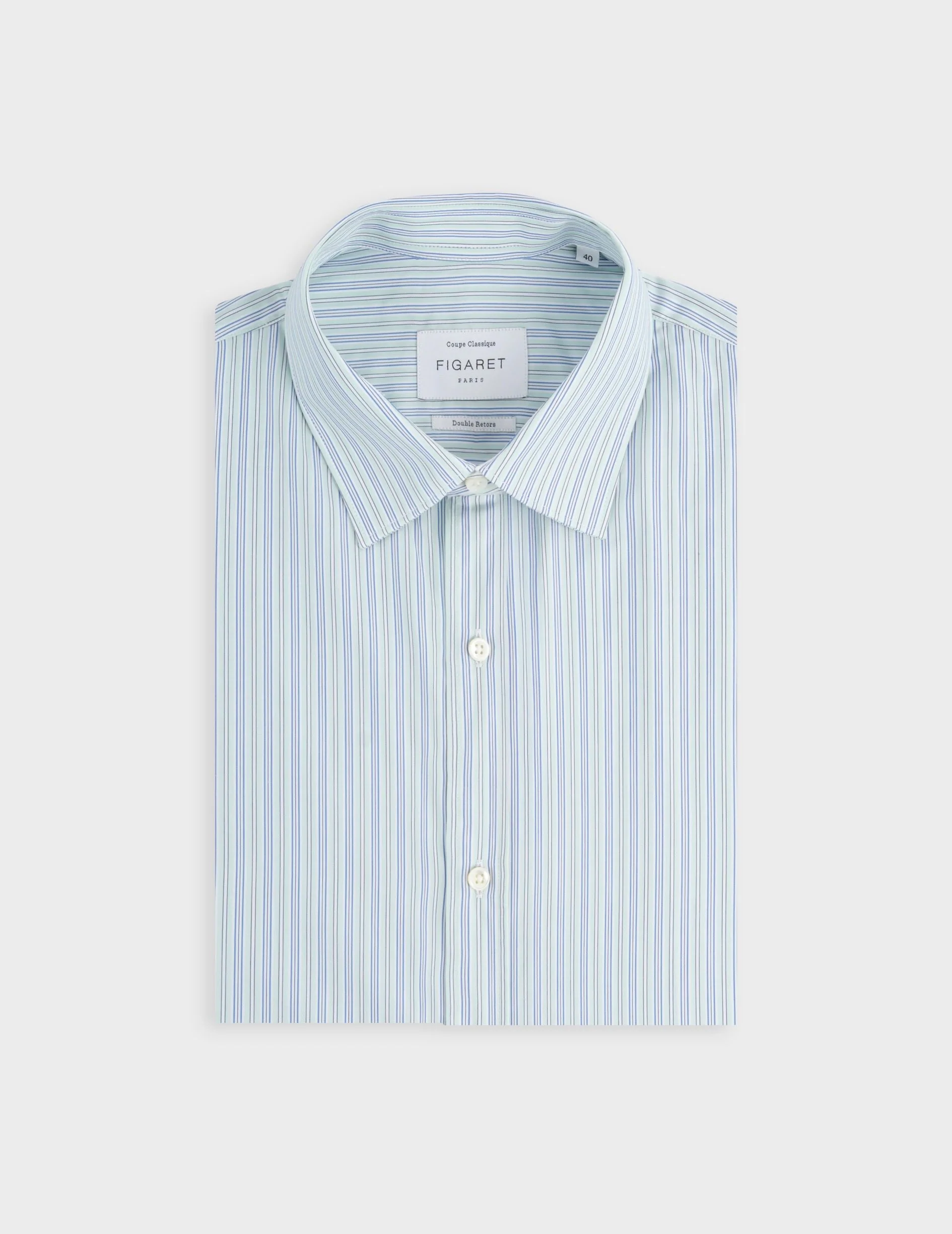 Chemise classique rayée verte