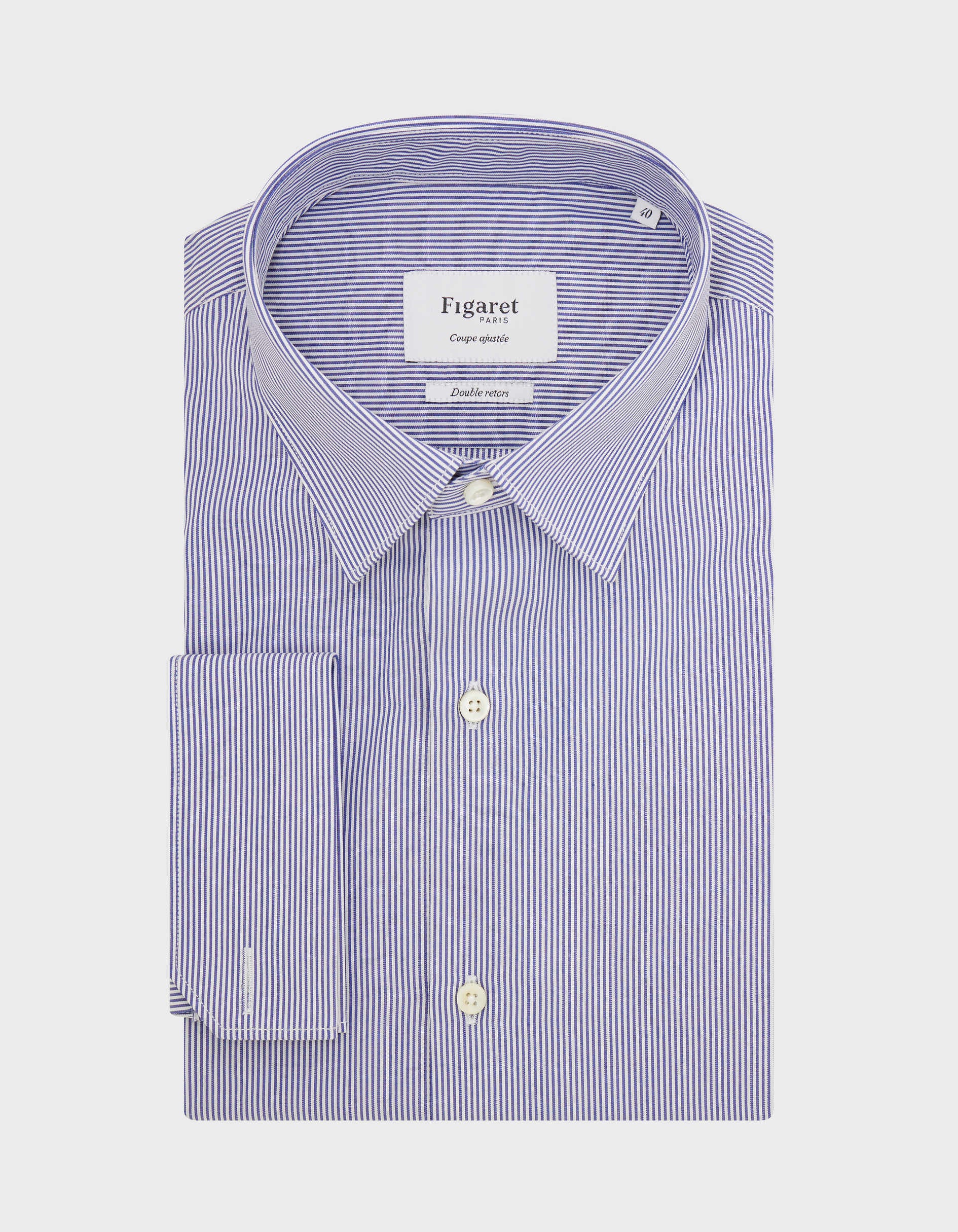 Chemise Ajustée rayée bleue