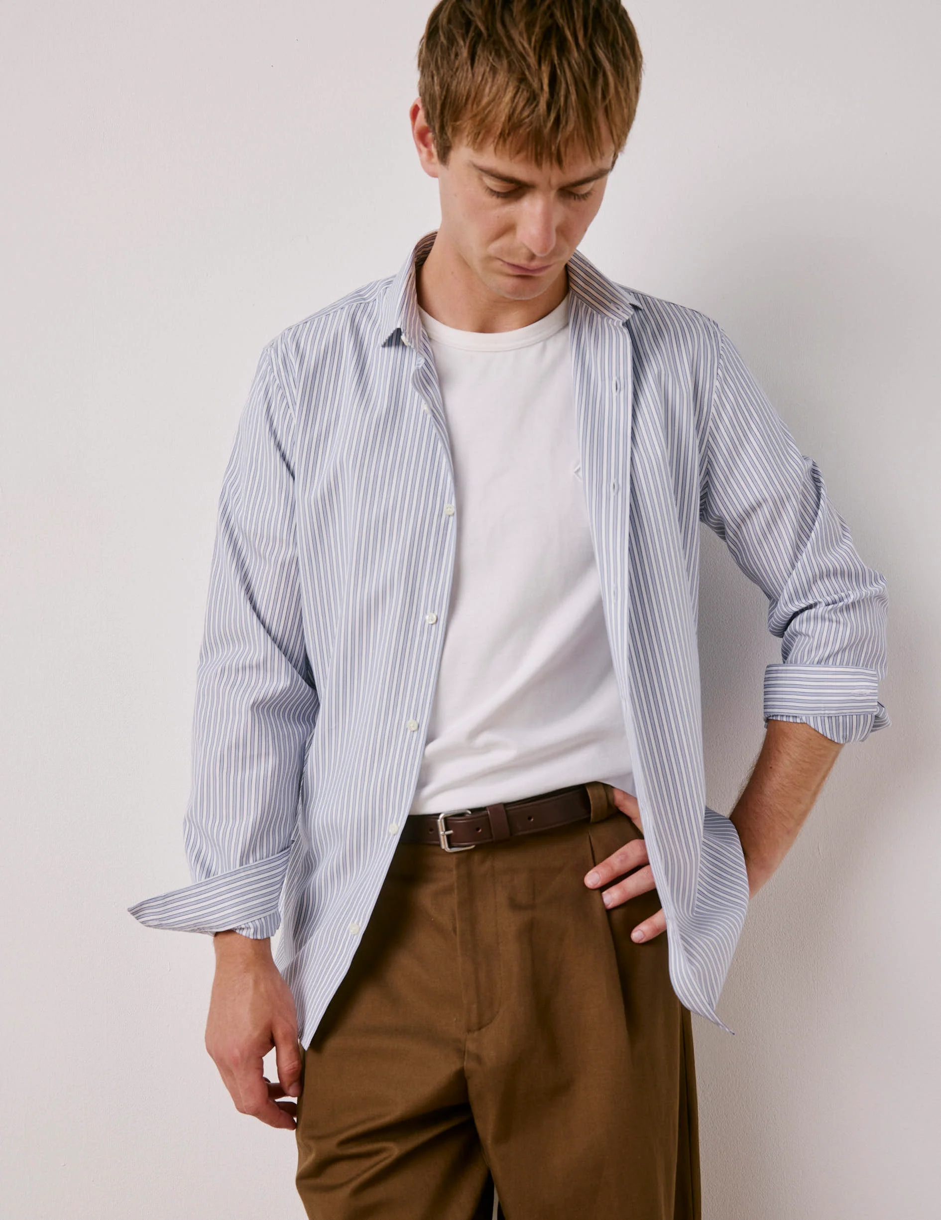 Chemise ajustée rayée bleue - Image 2