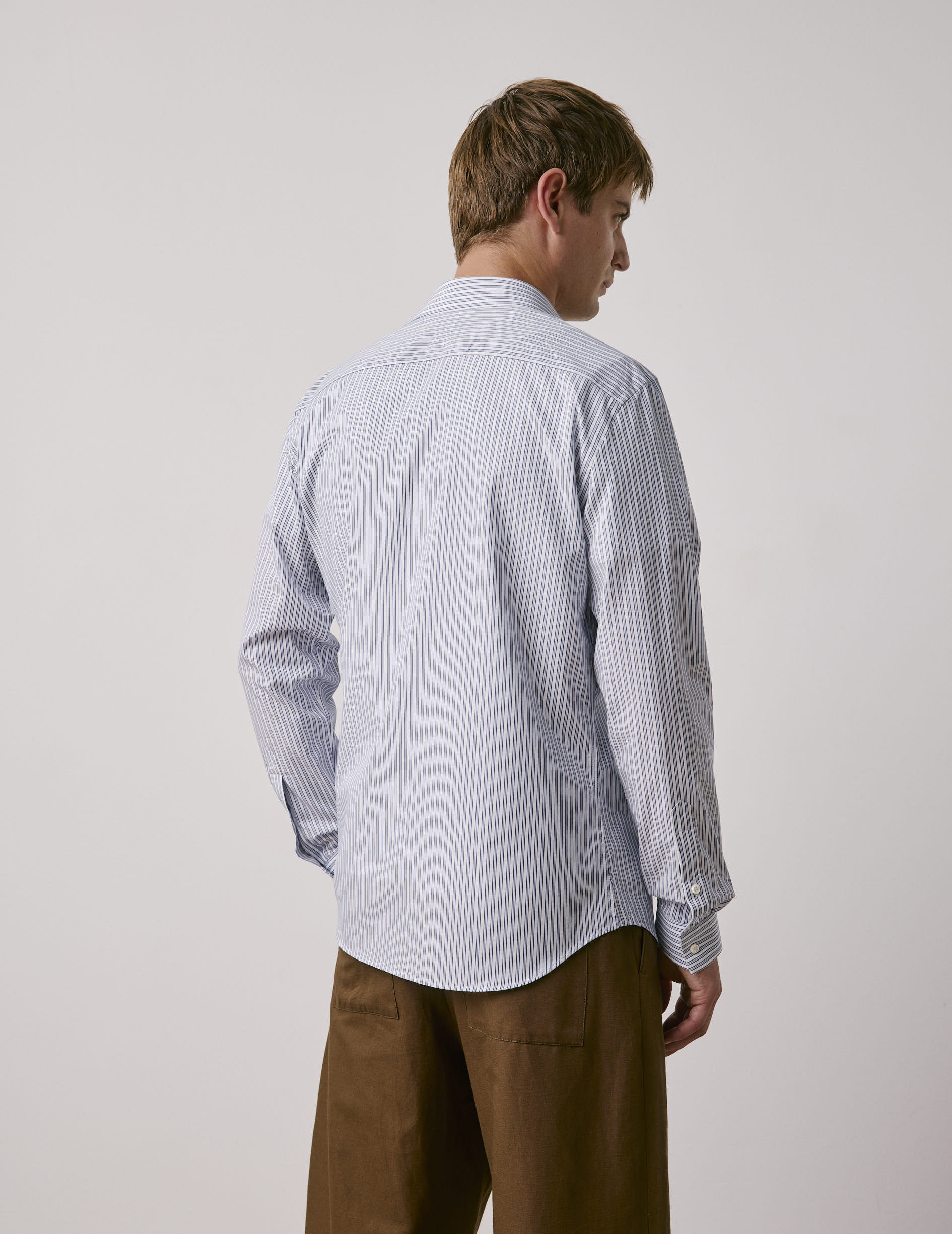 Chemise ajustée rayée bleue - Image 3