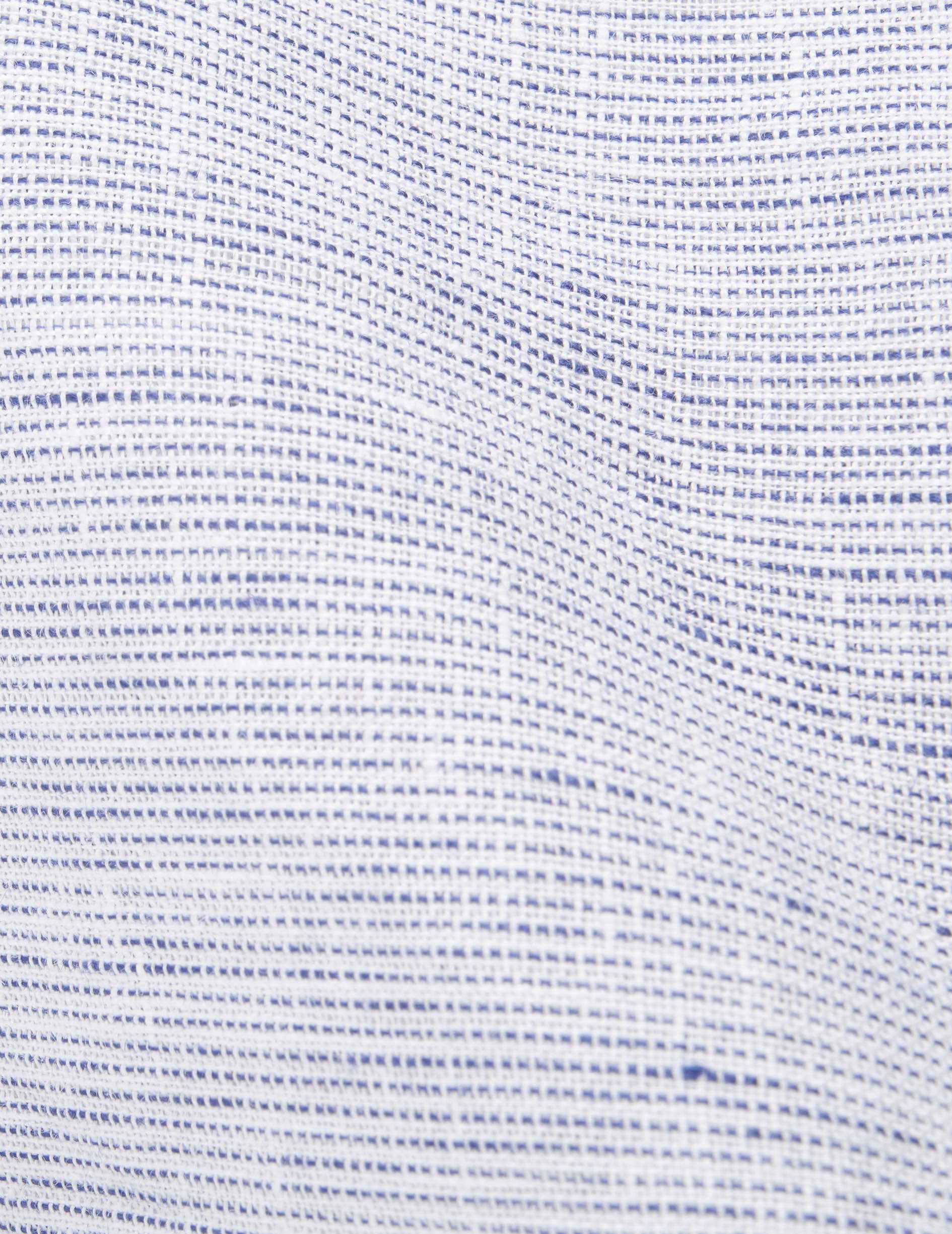 Chemise semi-ajustée en lin rayé bleu marine - Image 5