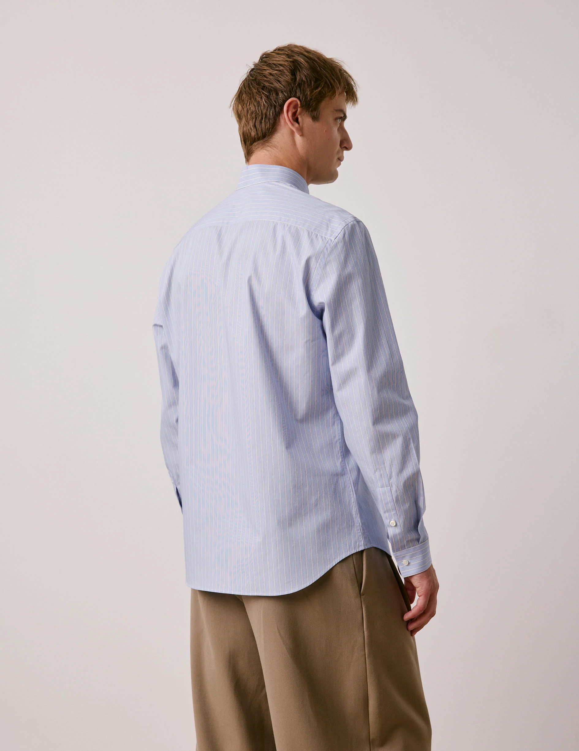 Chemise semi-ajustée rayée bleue - Image 3