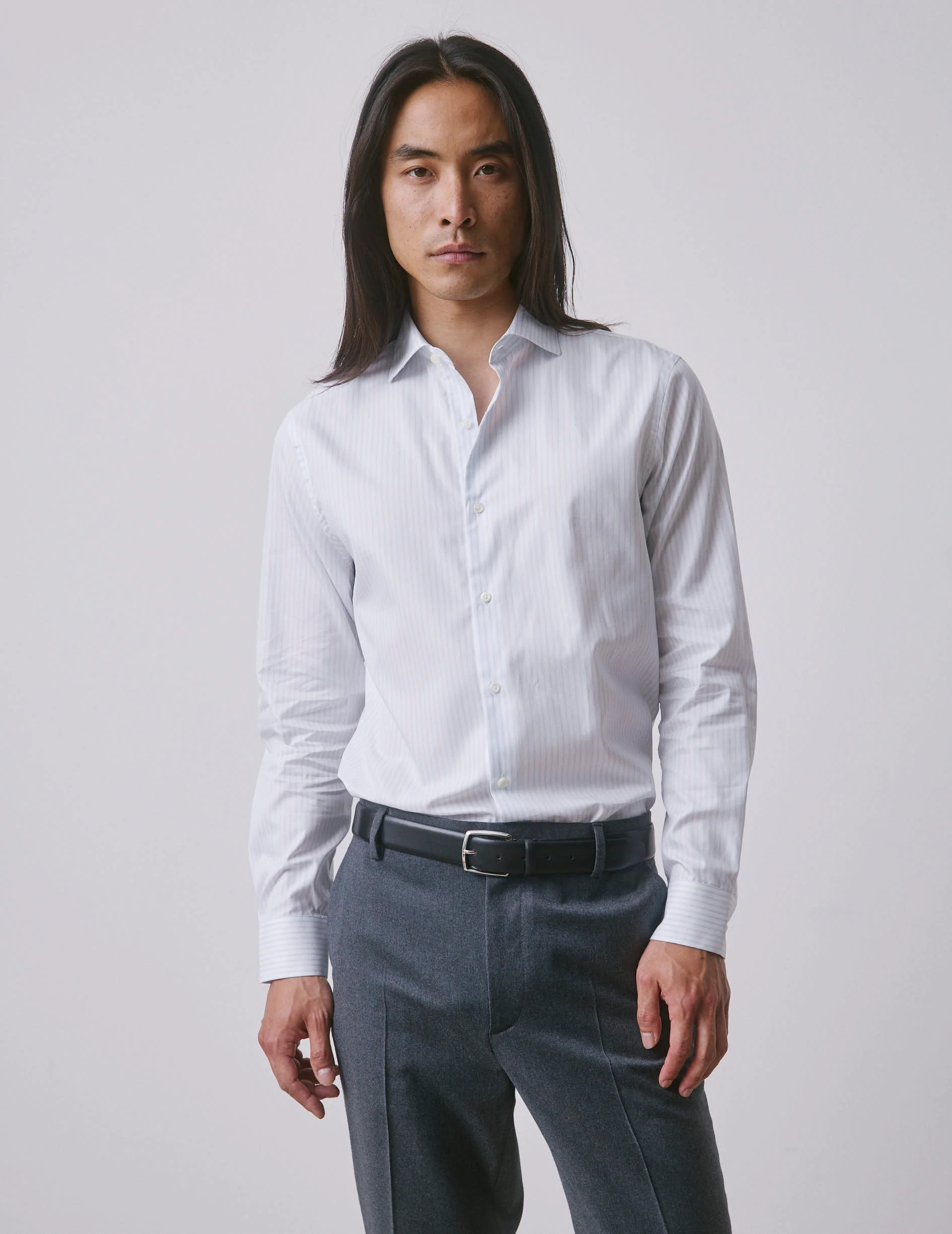Chemise semi-ajustée Prestige bleu clair - Image 4