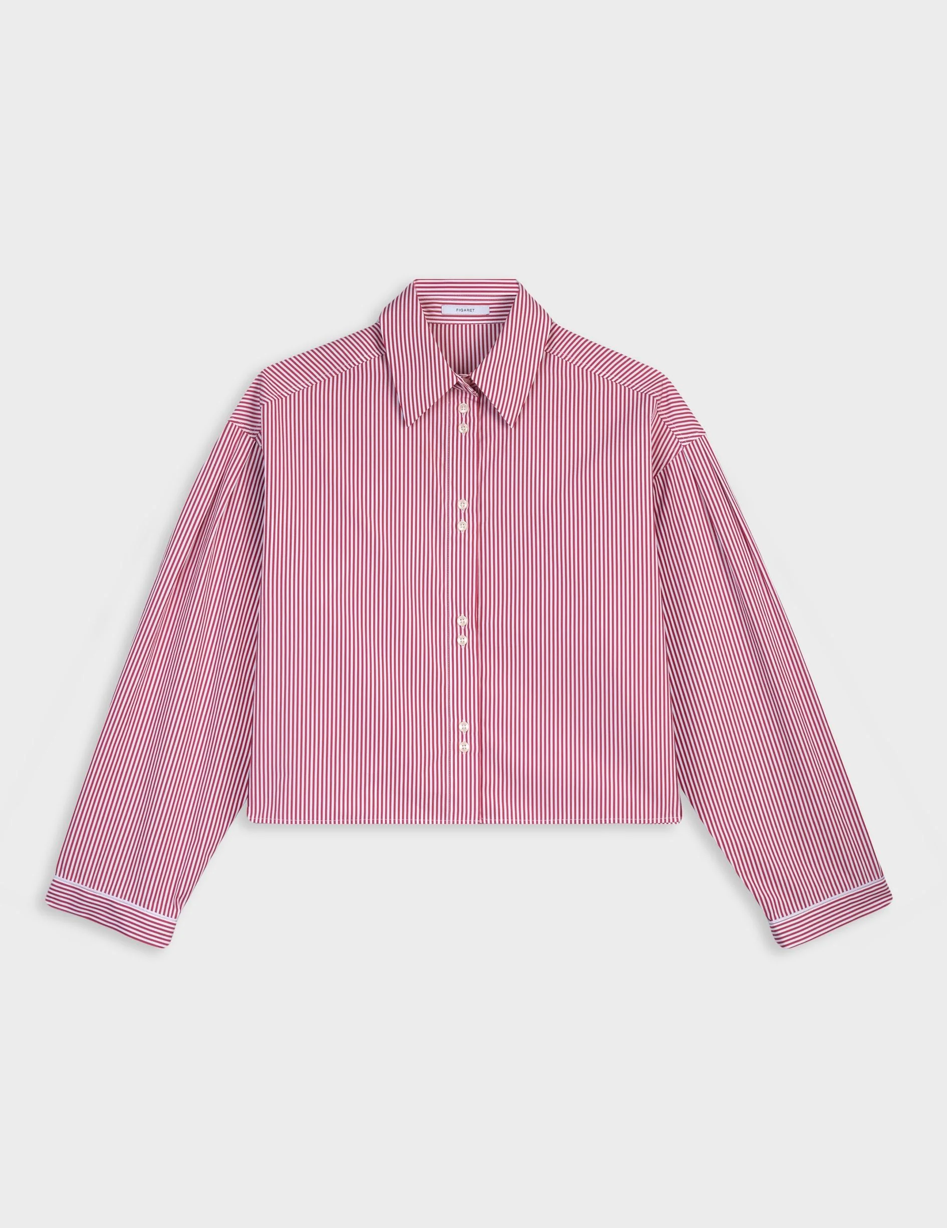 Chemise crop Ninon rayée bordeaux - Image 6