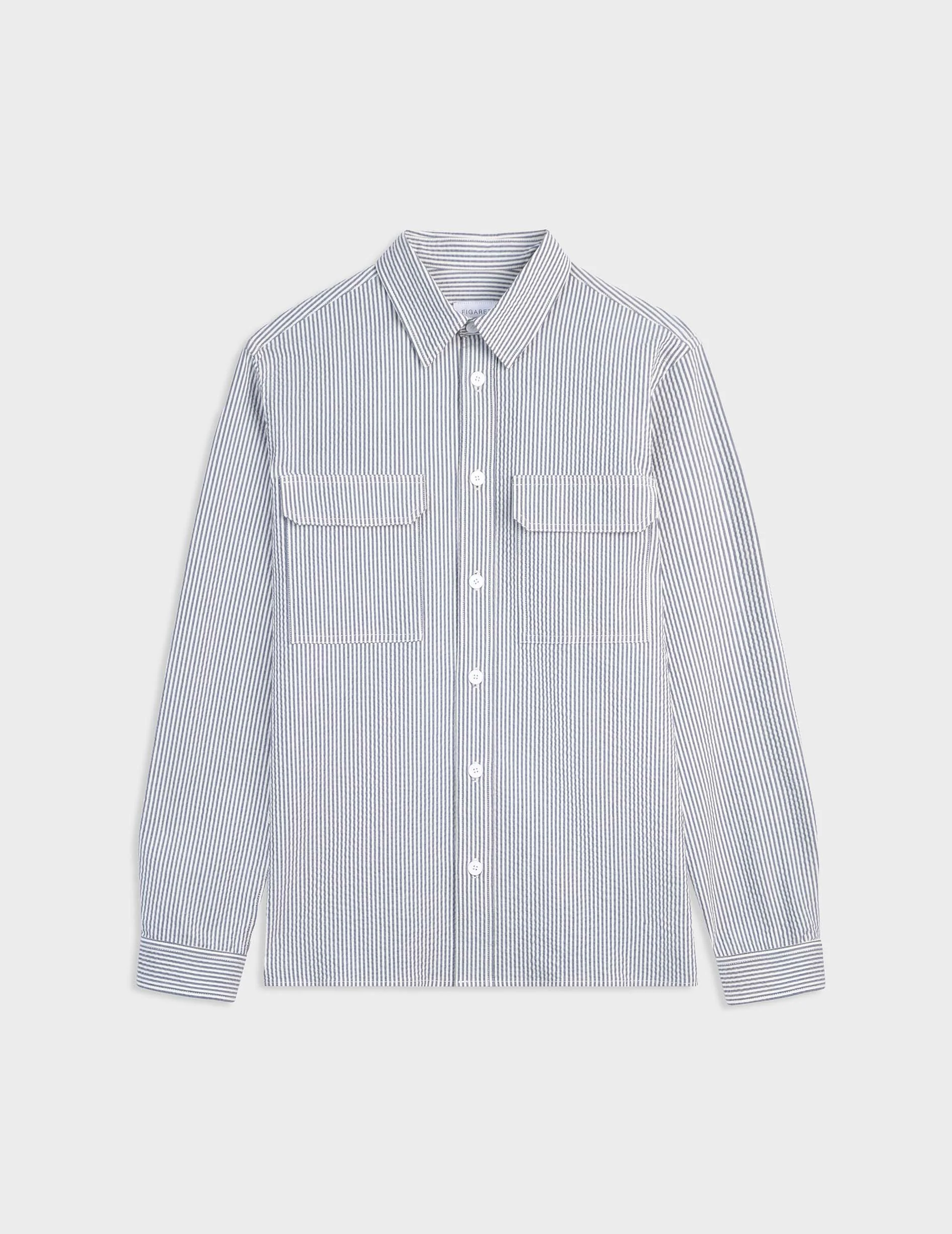 Chemise Florian rayée bleue - Image 4