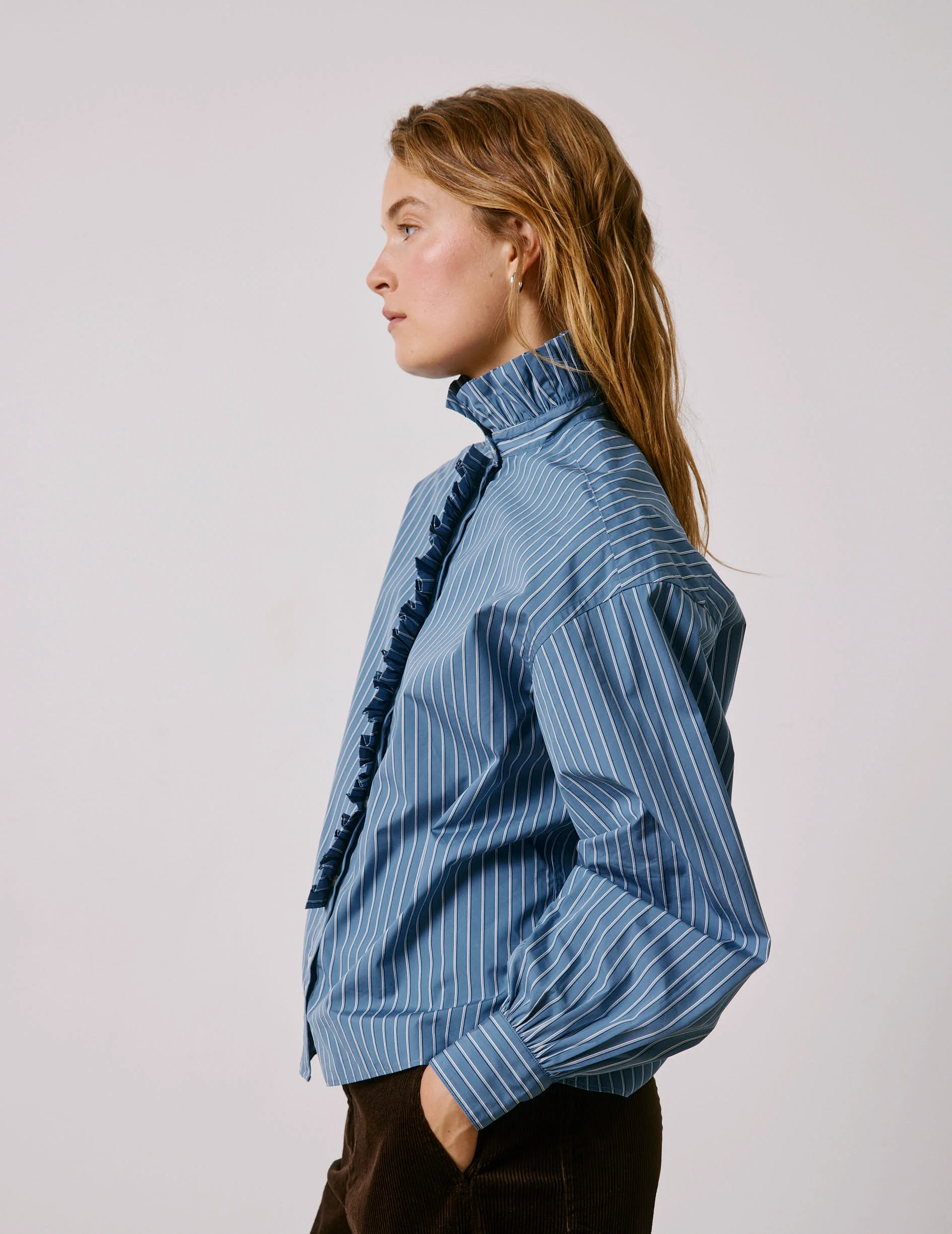Chemise Greta rayée bleue - Image 5