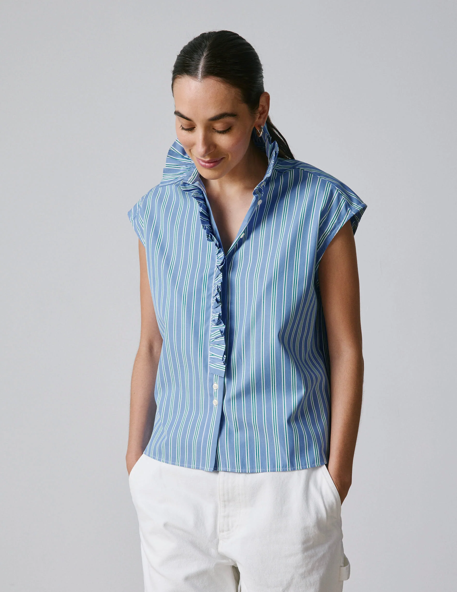 Chemise Gretie rayée bleue
