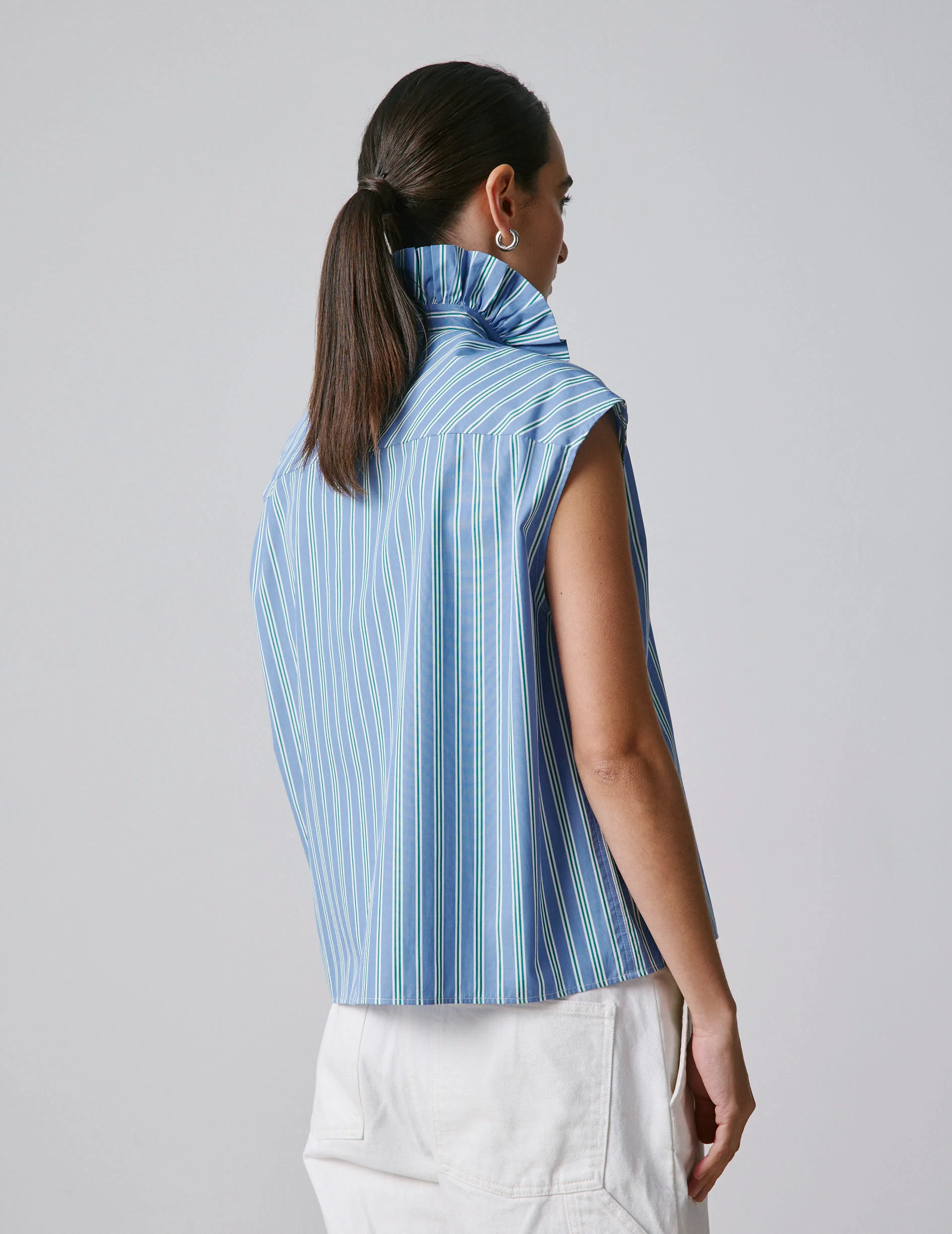 Chemise Gretie rayée bleue - Image 2