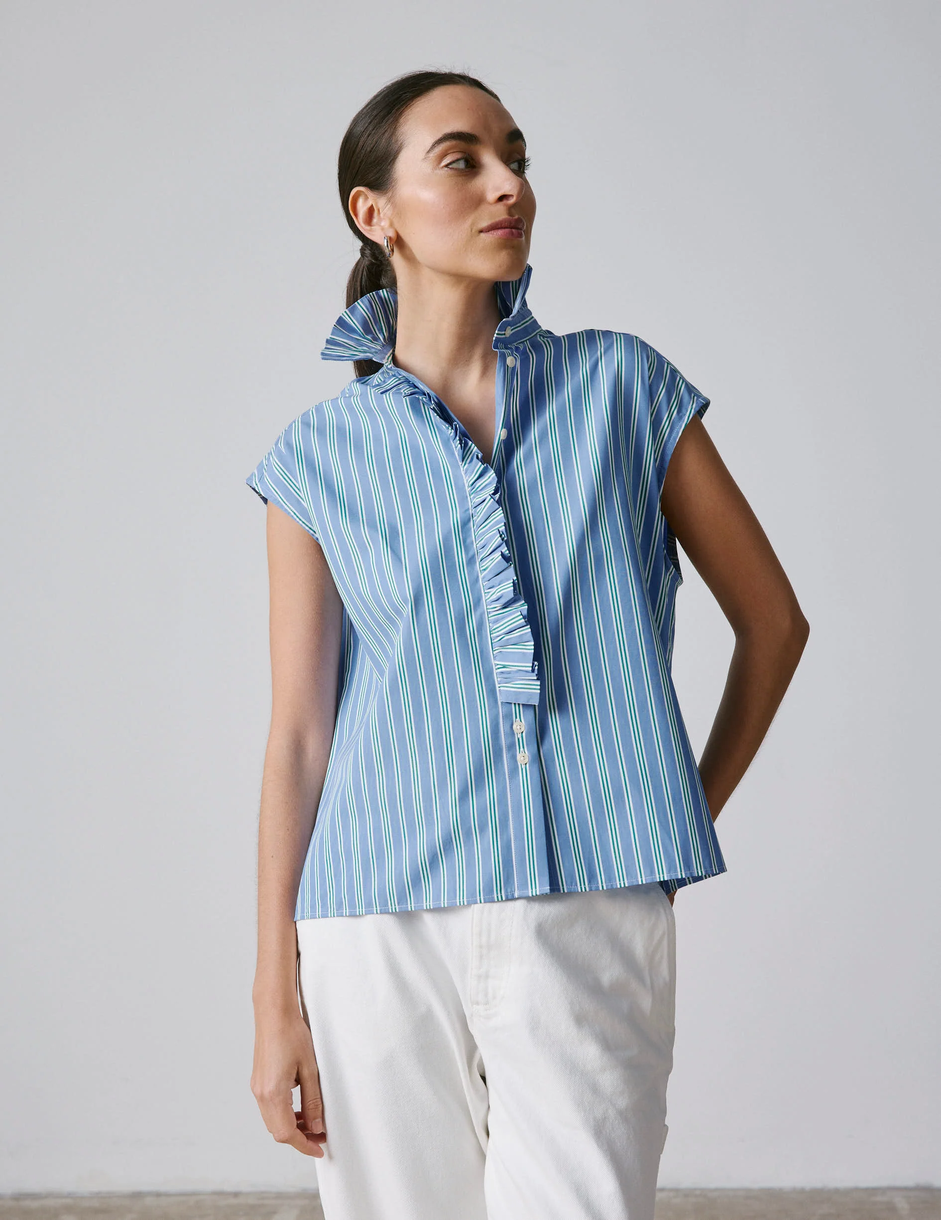 Chemise Gretie rayée bleue - Image 3