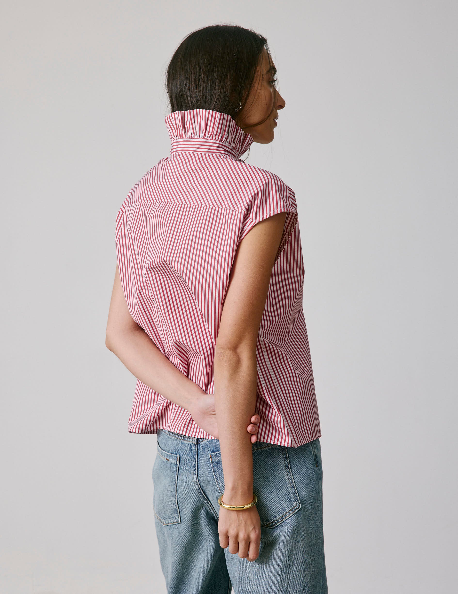 Chemise Gretie rayée rouge - Image 3
