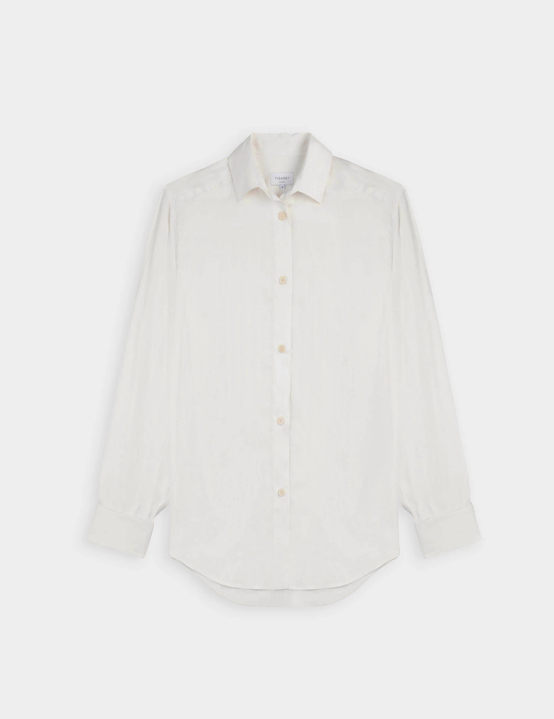 Chemise Hannah en soie rayée écrue - Image 6