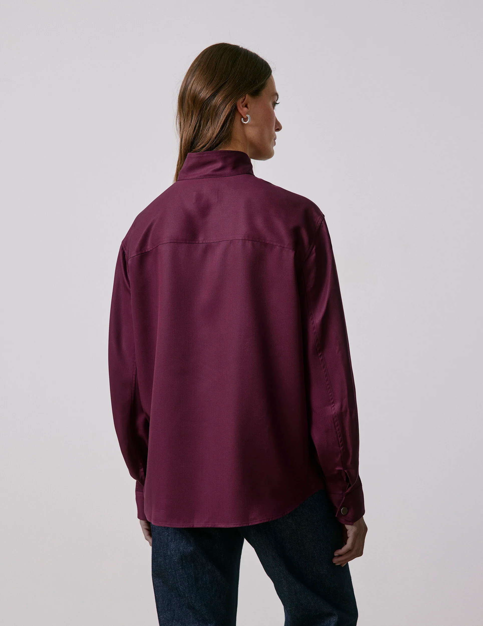 Chemise Innaée en lyocell bordeaux - Image 2