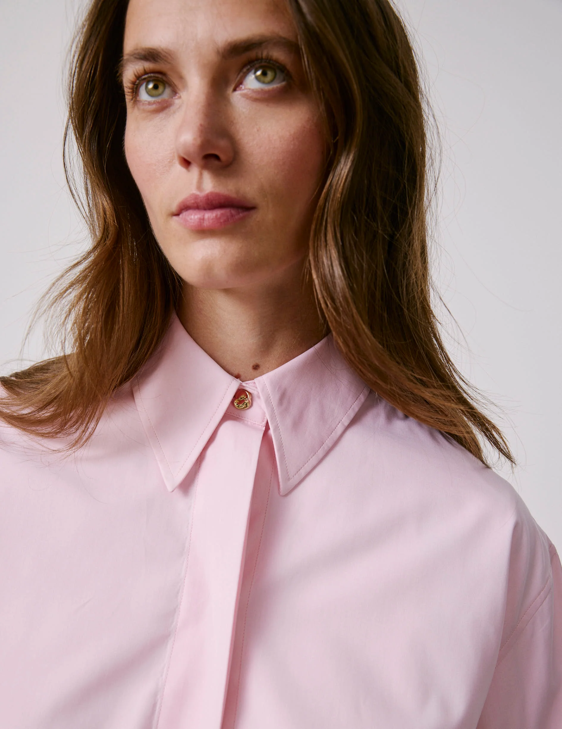 Chemise Irisa gorge cachée rose clair - Image 3
