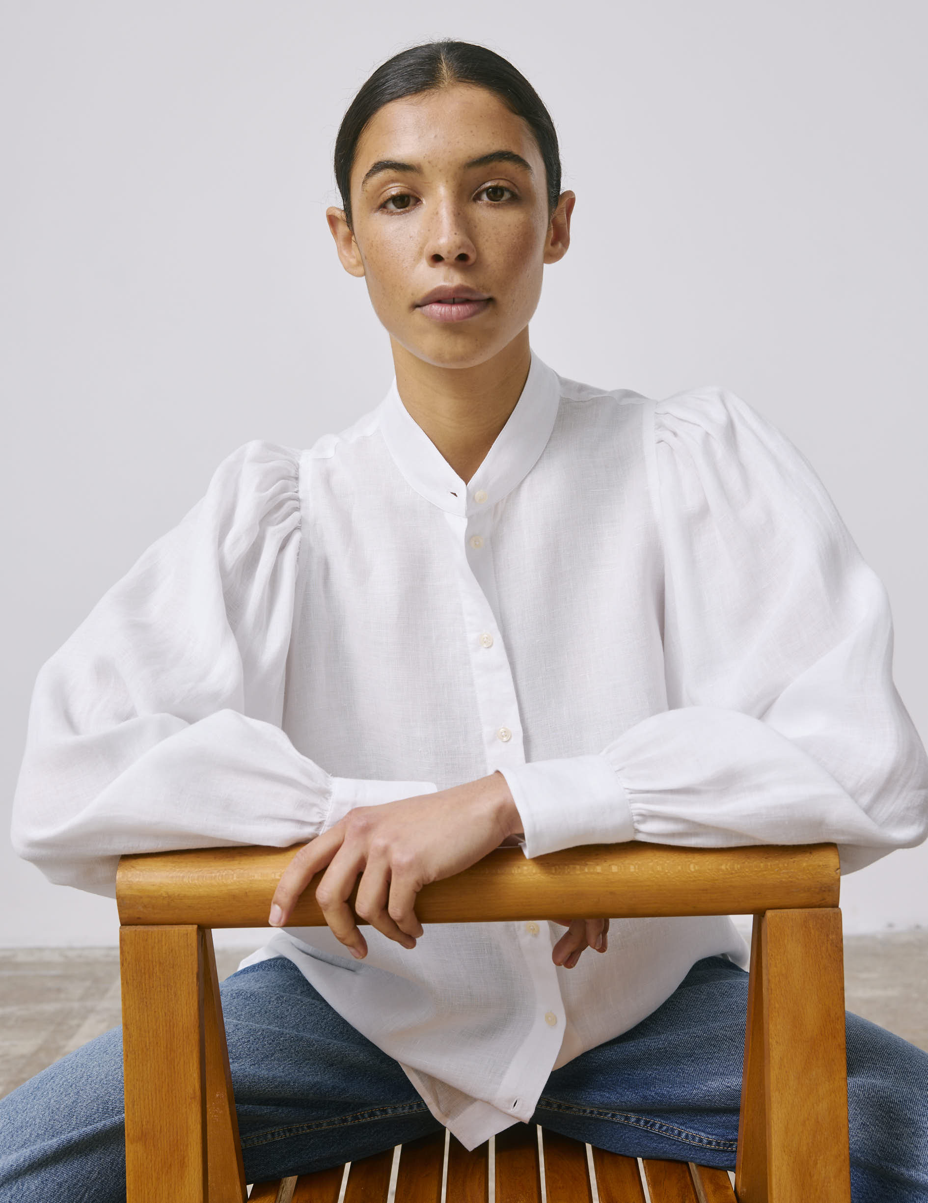 Chemise Lanaée en lin blanc - Image 4