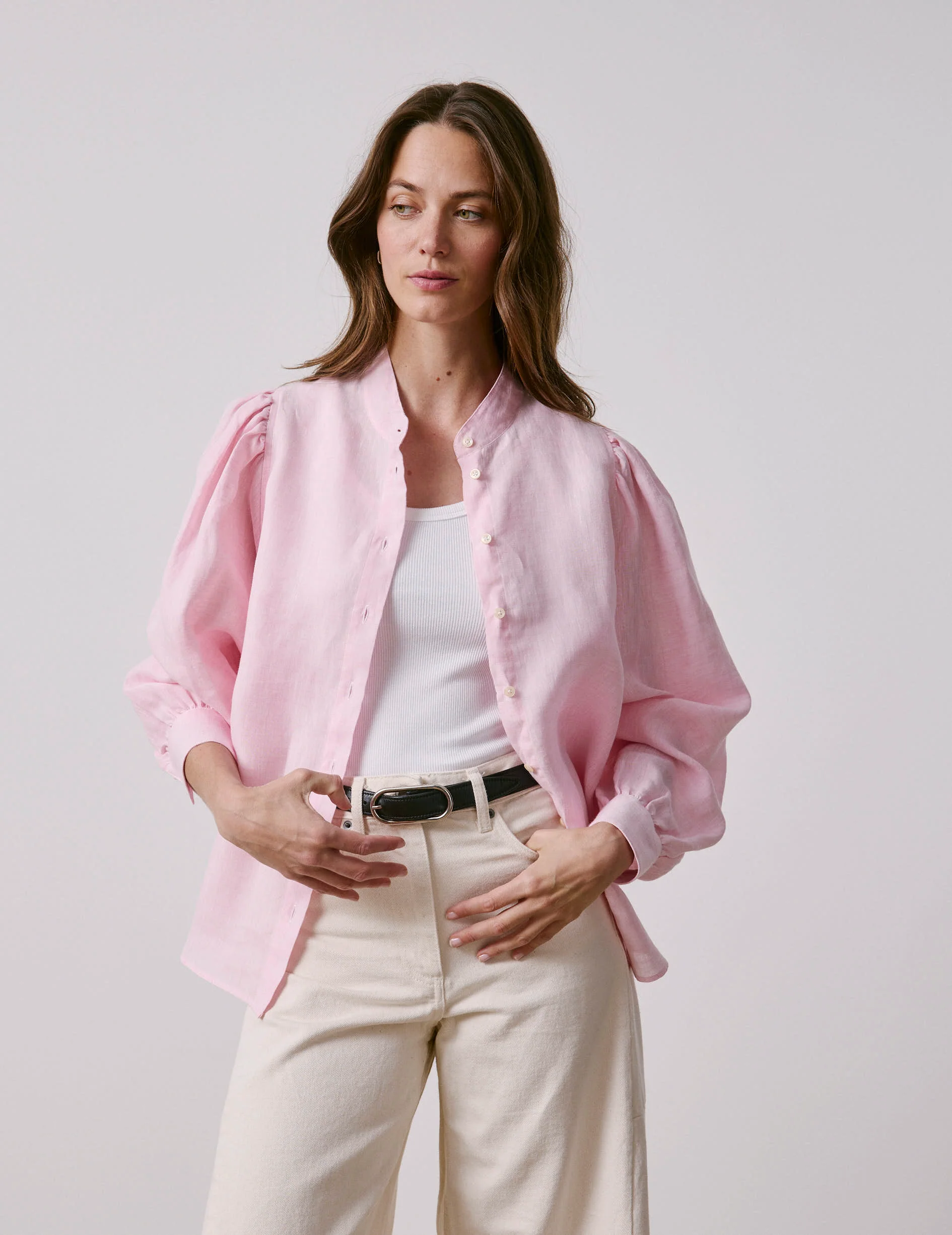 Chemise Lanaée en lin rose clair - Image 3