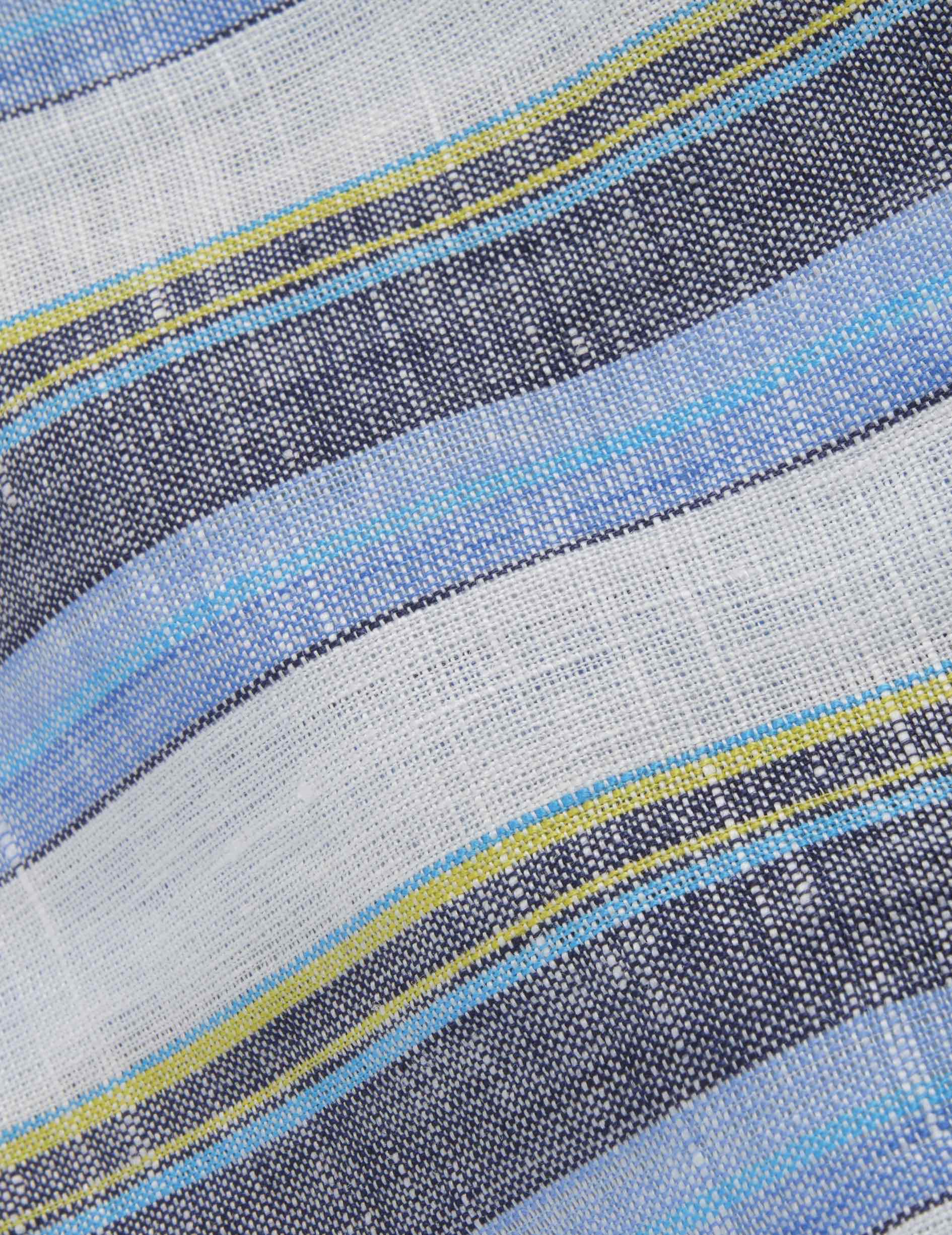 Chemise Nolhann manches courtes en lin bleu - Image 6