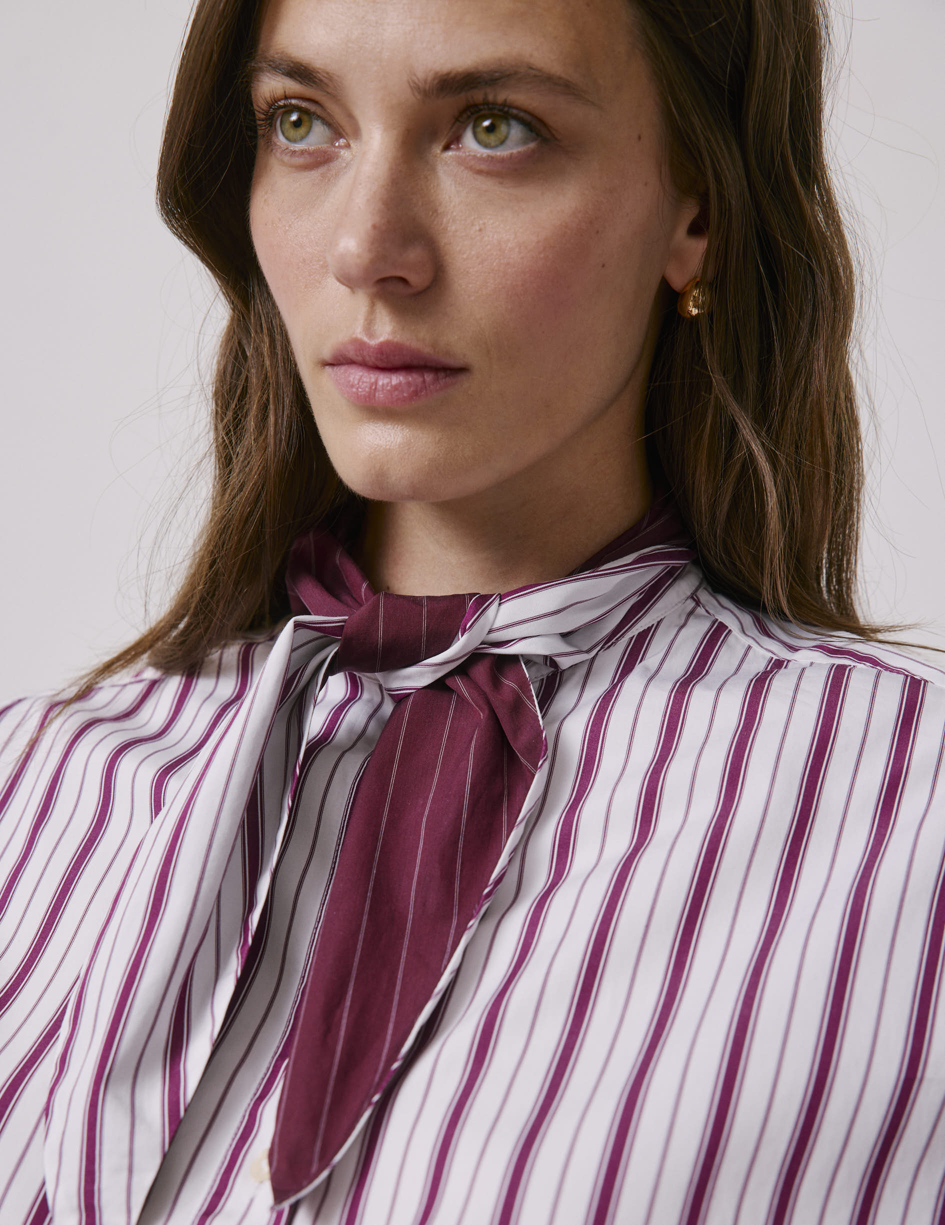 Chemise Margaux rayée bordeaux - Image 4
