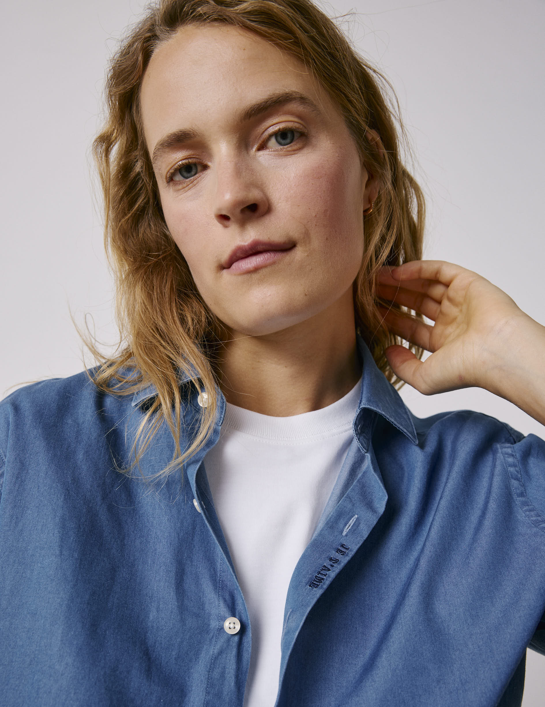 Chemise mixte "Je t'aime" en denim - Image 9