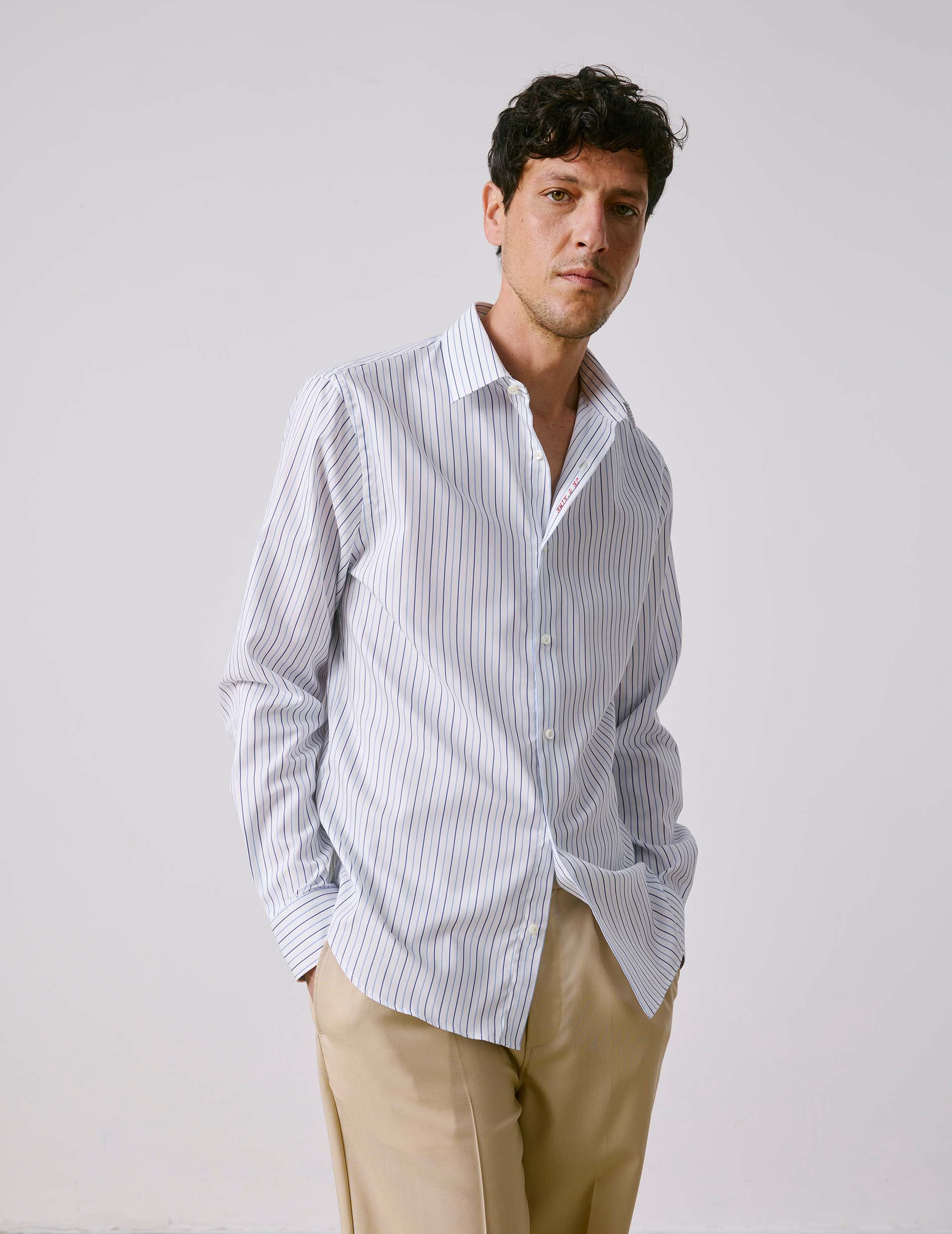 Chemise mixte "Je t'aime" bleue - Image 3