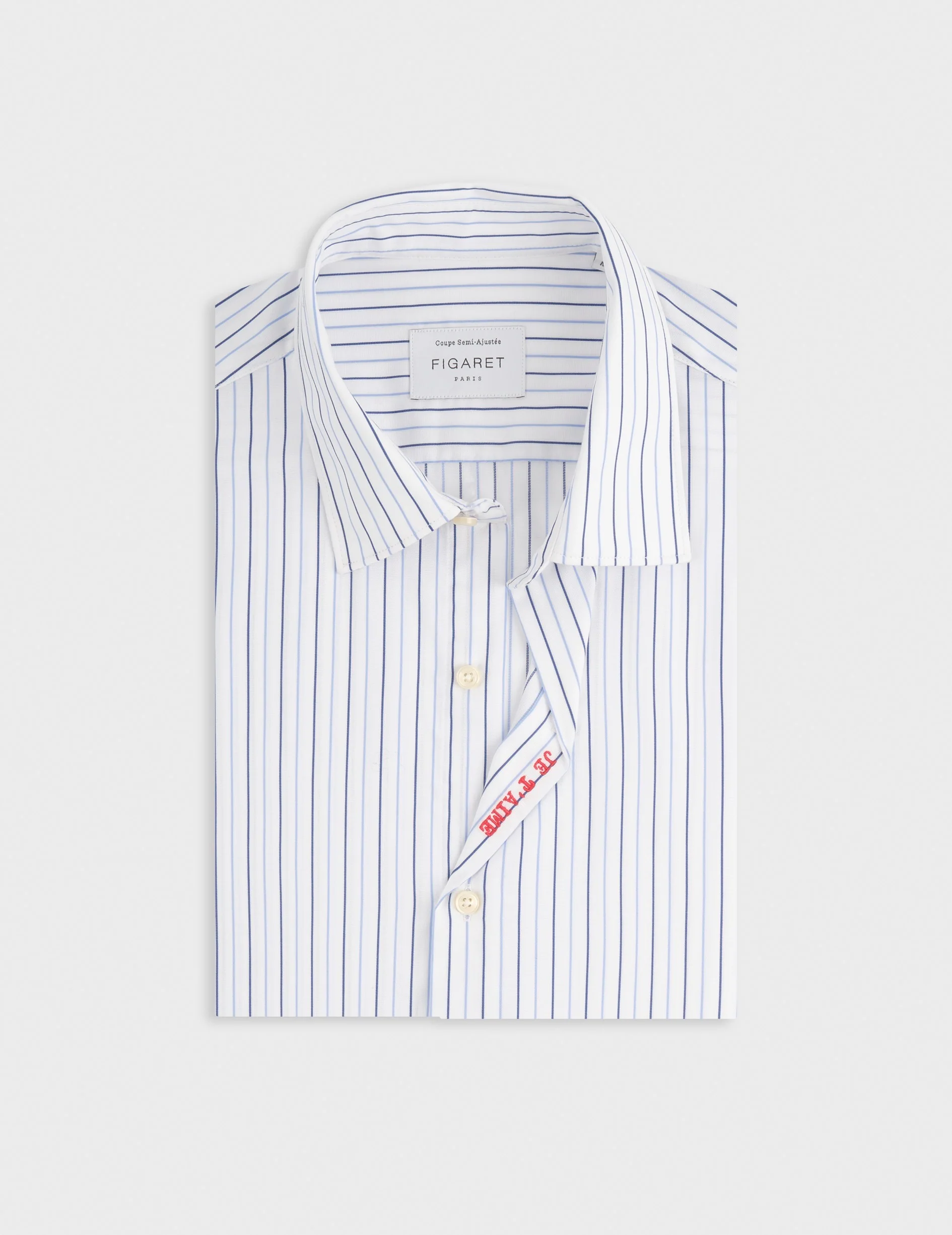 Chemise mixte "Je t'aime" bleue - Image 9
