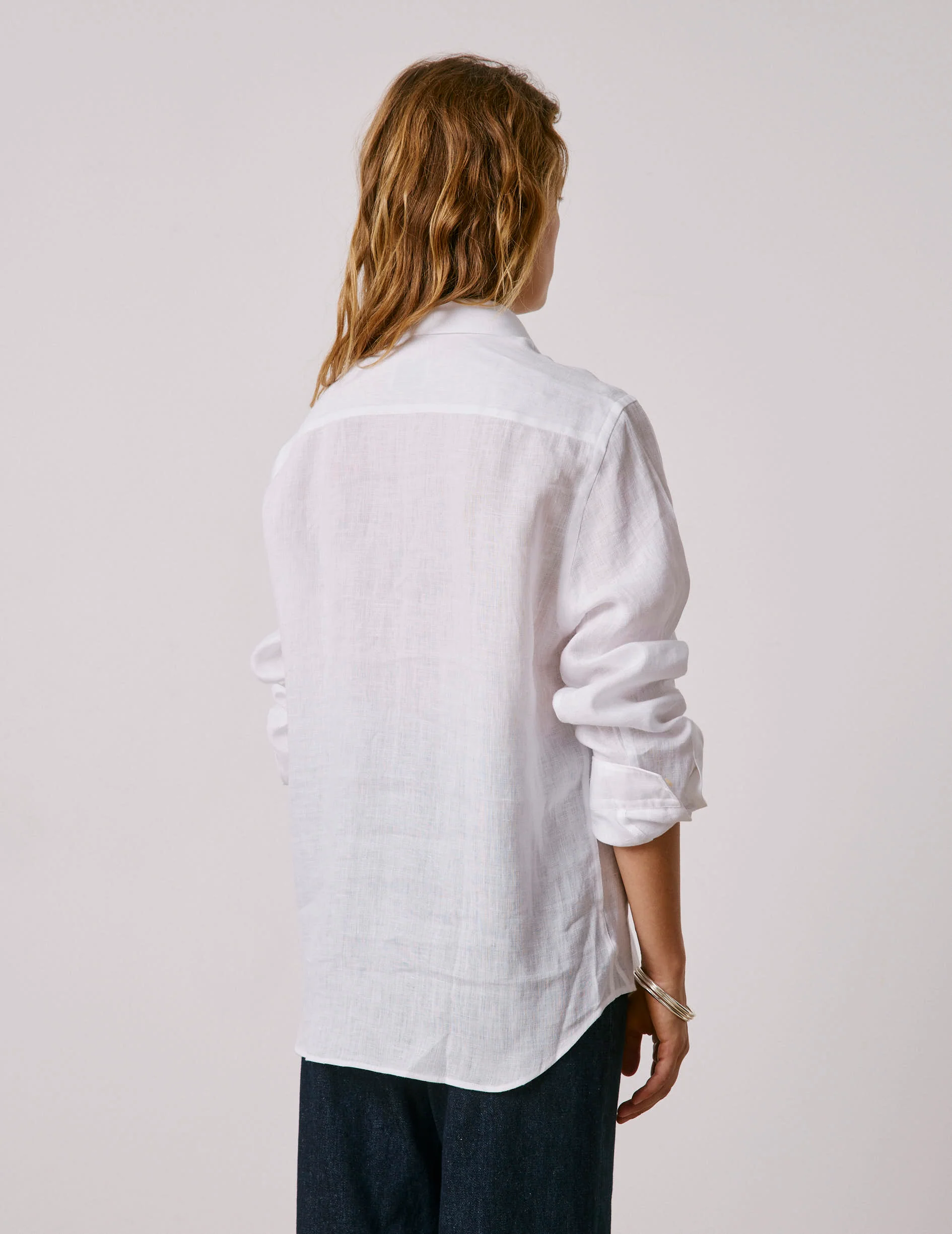 Chemise mixte "Je t'aime" en lin blanc - Image 6