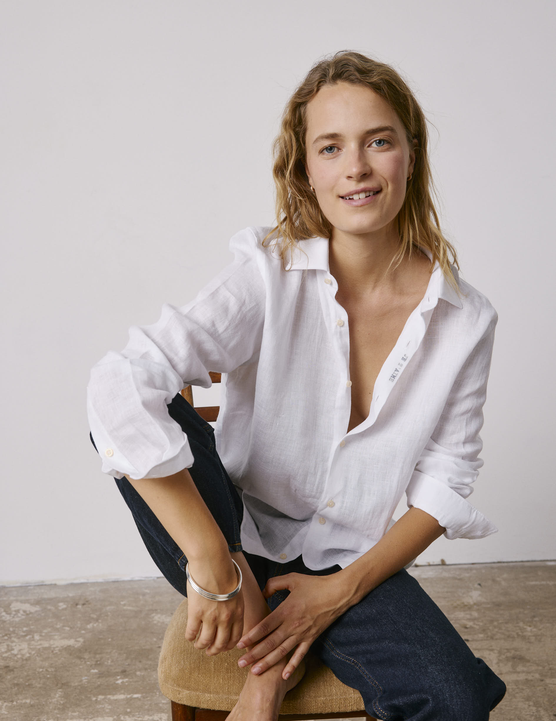 Chemise mixte "Je t'aime" en lin blanc - Image 7