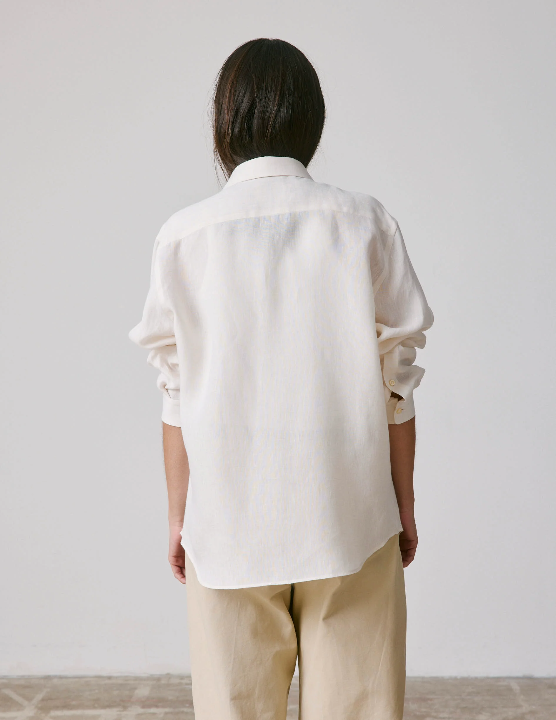 Chemise mixte "Je t'aime" en lin écru - Image 7