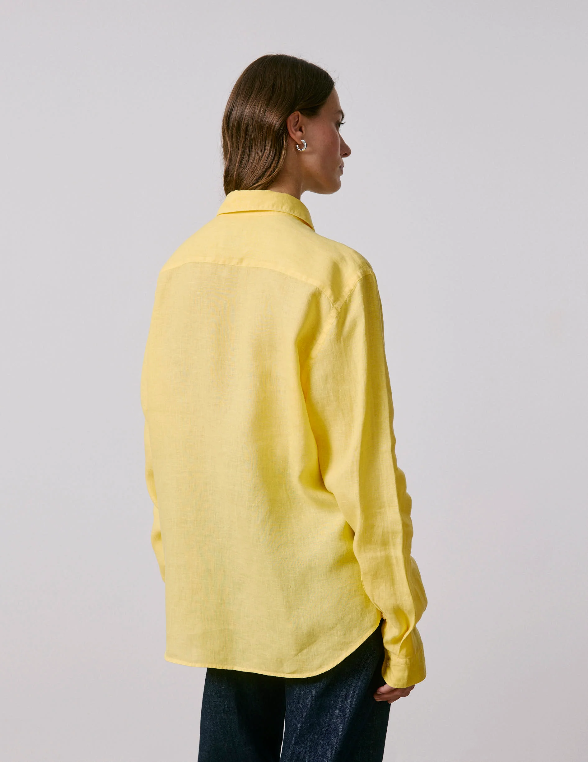 Chemise mixte "Je t'aime" en lin jaune - Image 7